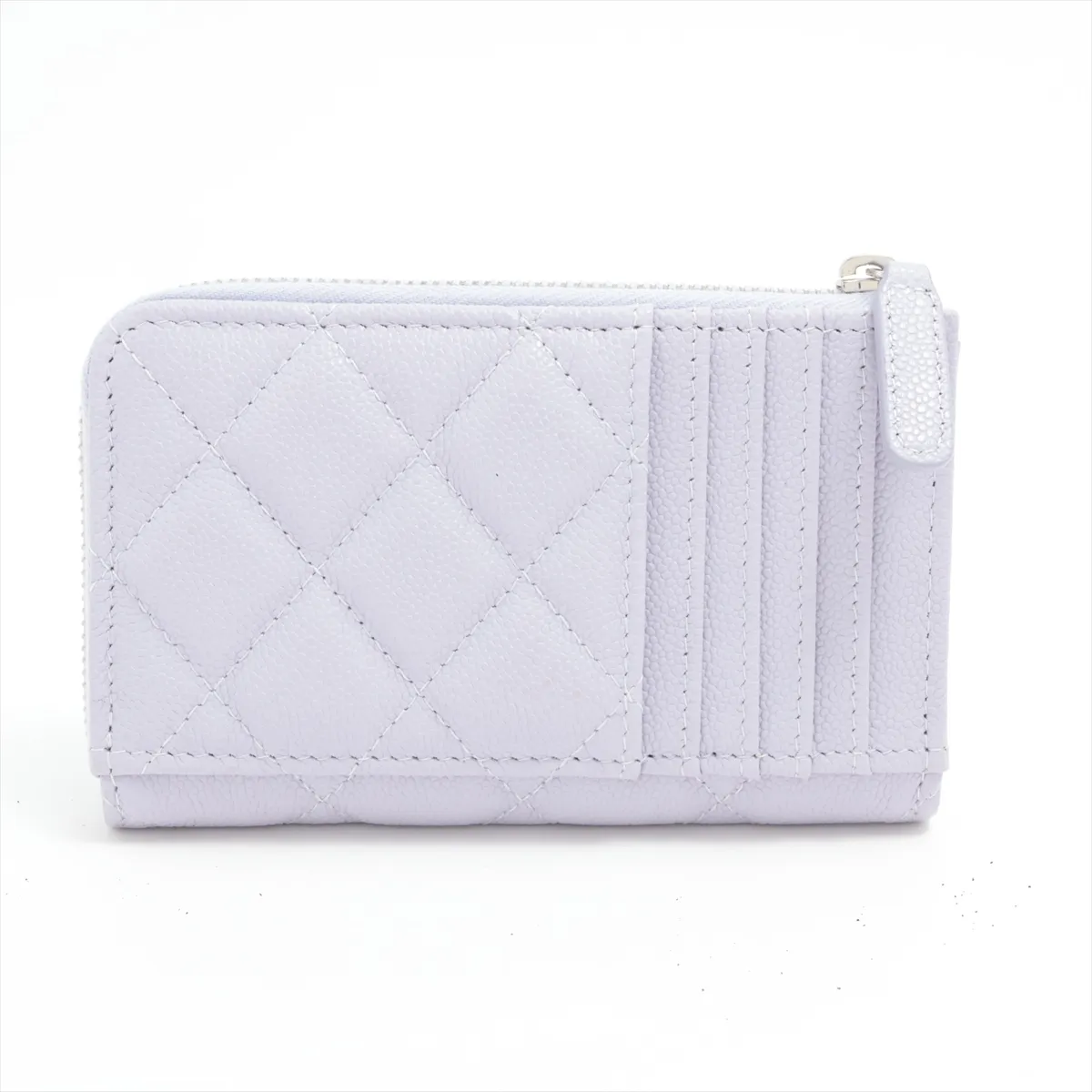 Matelassé Caviar Skin Fragment Case, Purple, Silver Hardware, EG6752CK — view 2