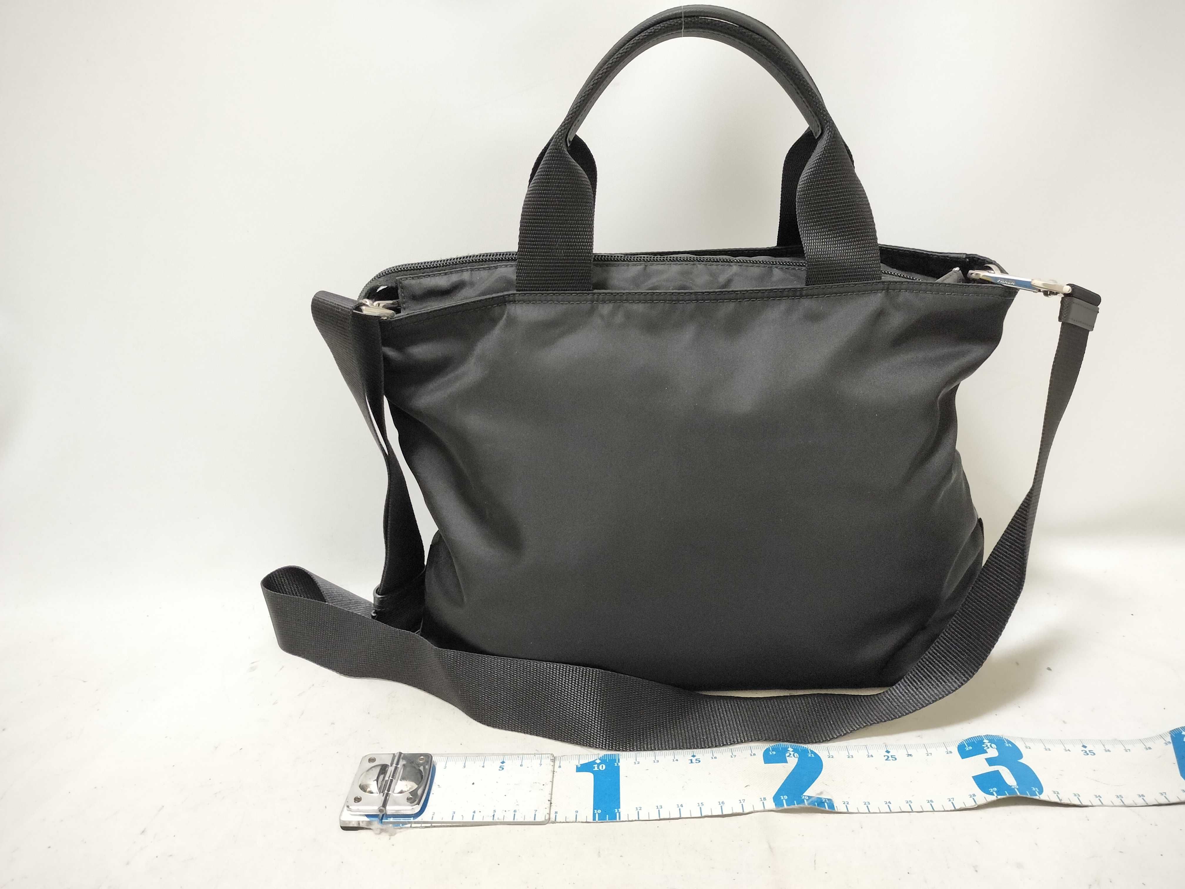 Nylon KR-Tessuto Nylon & Leather 2-Way Handbag Black 1BG867 Handbag — view 2