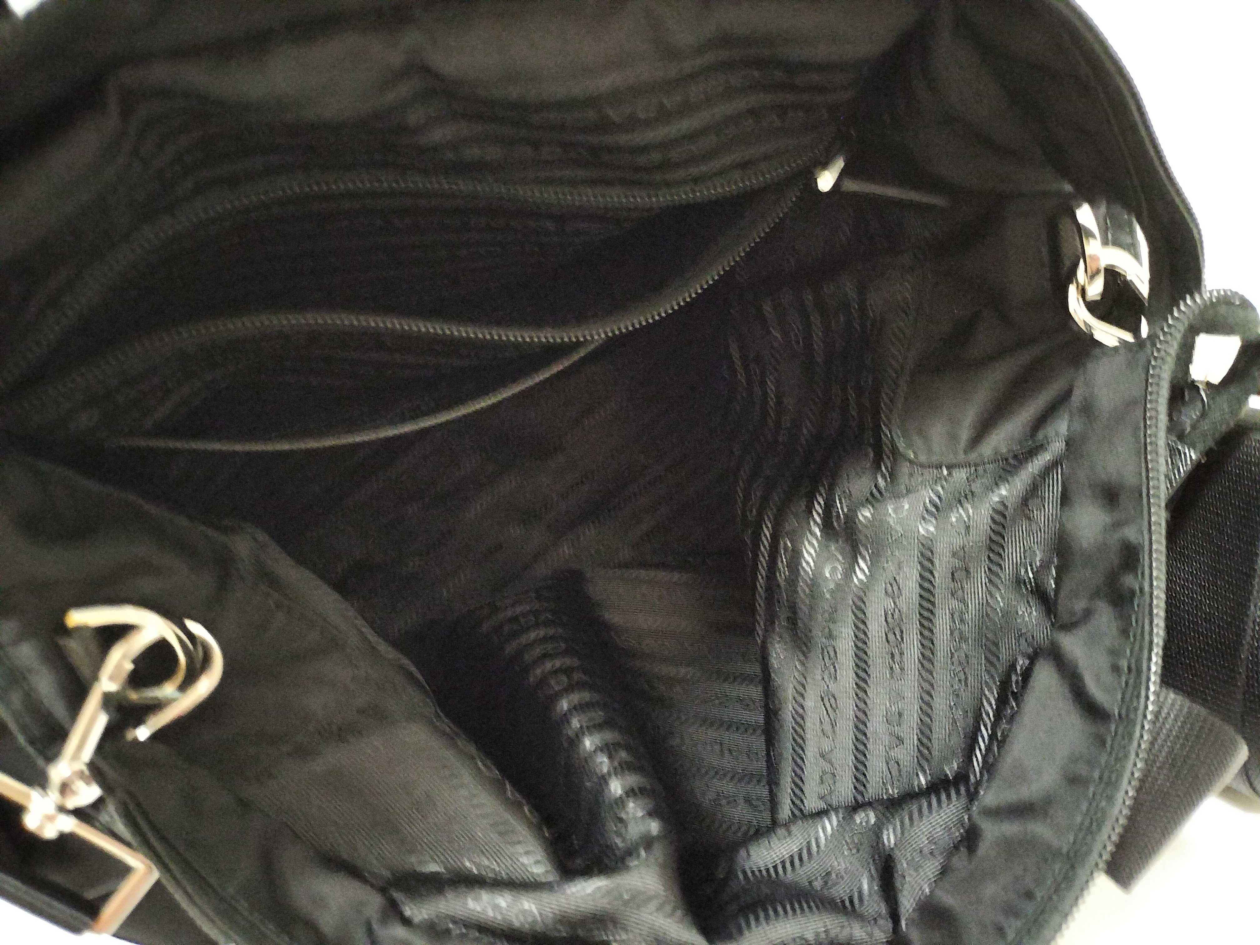 Nylon KR-Tessuto Nylon & Leather 2-Way Handbag Black 1BG867 Handbag — view 11