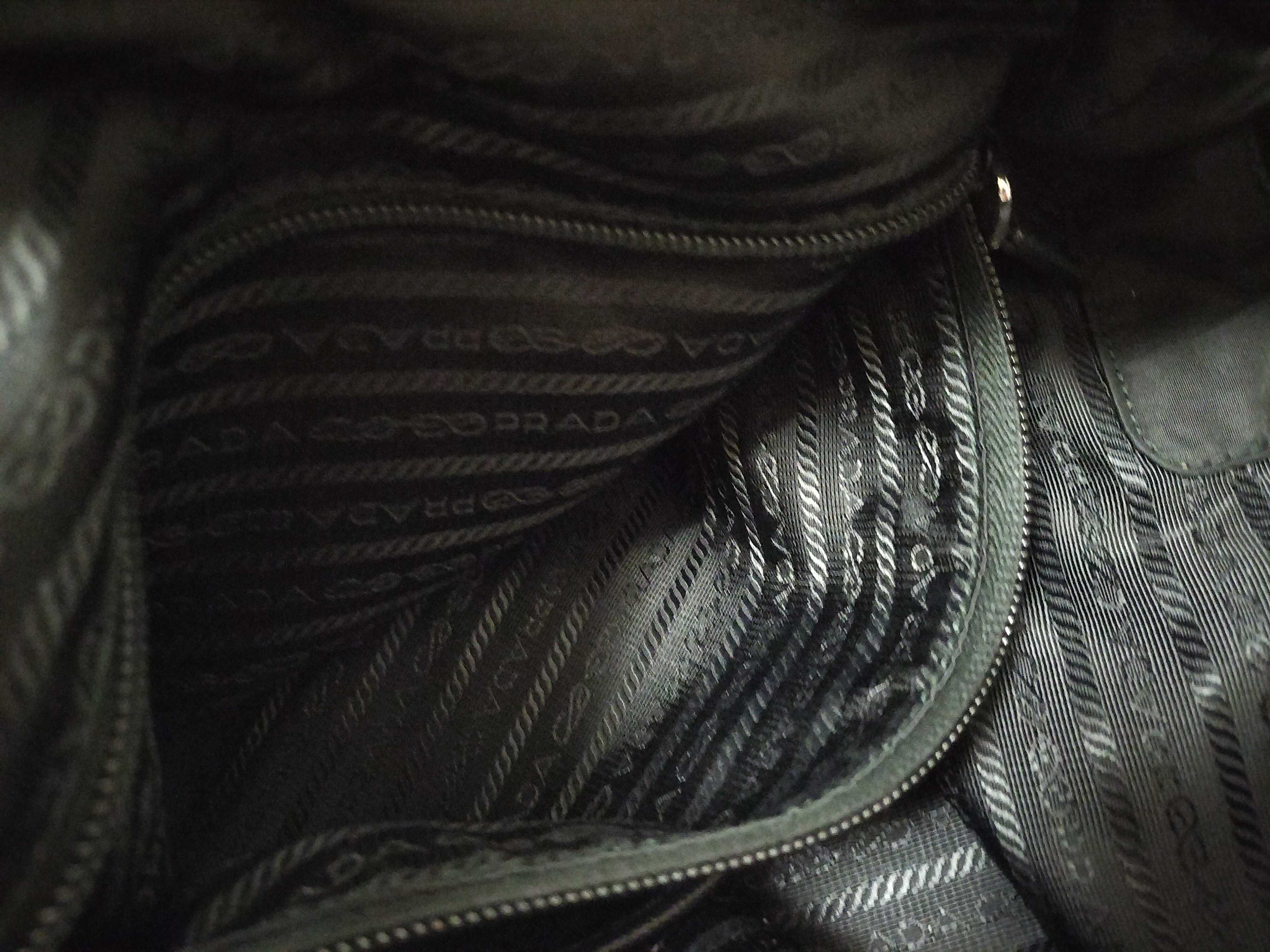 Nylon KR-Tessuto Nylon & Leather 2-Way Handbag Black 1BG867 Handbag — view 12
