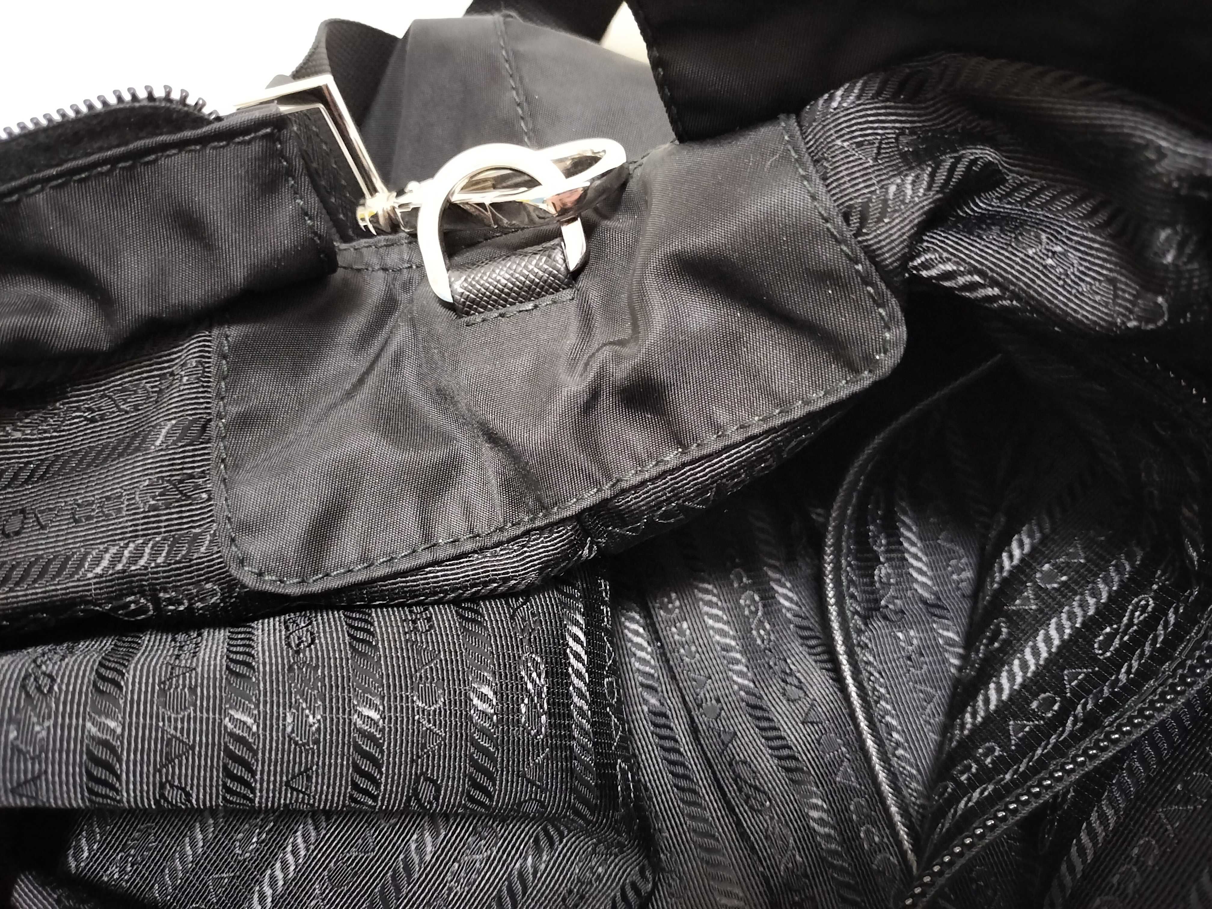 Nylon KR-Tessuto Nylon & Leather 2-Way Handbag Black 1BG867 Handbag — view 10