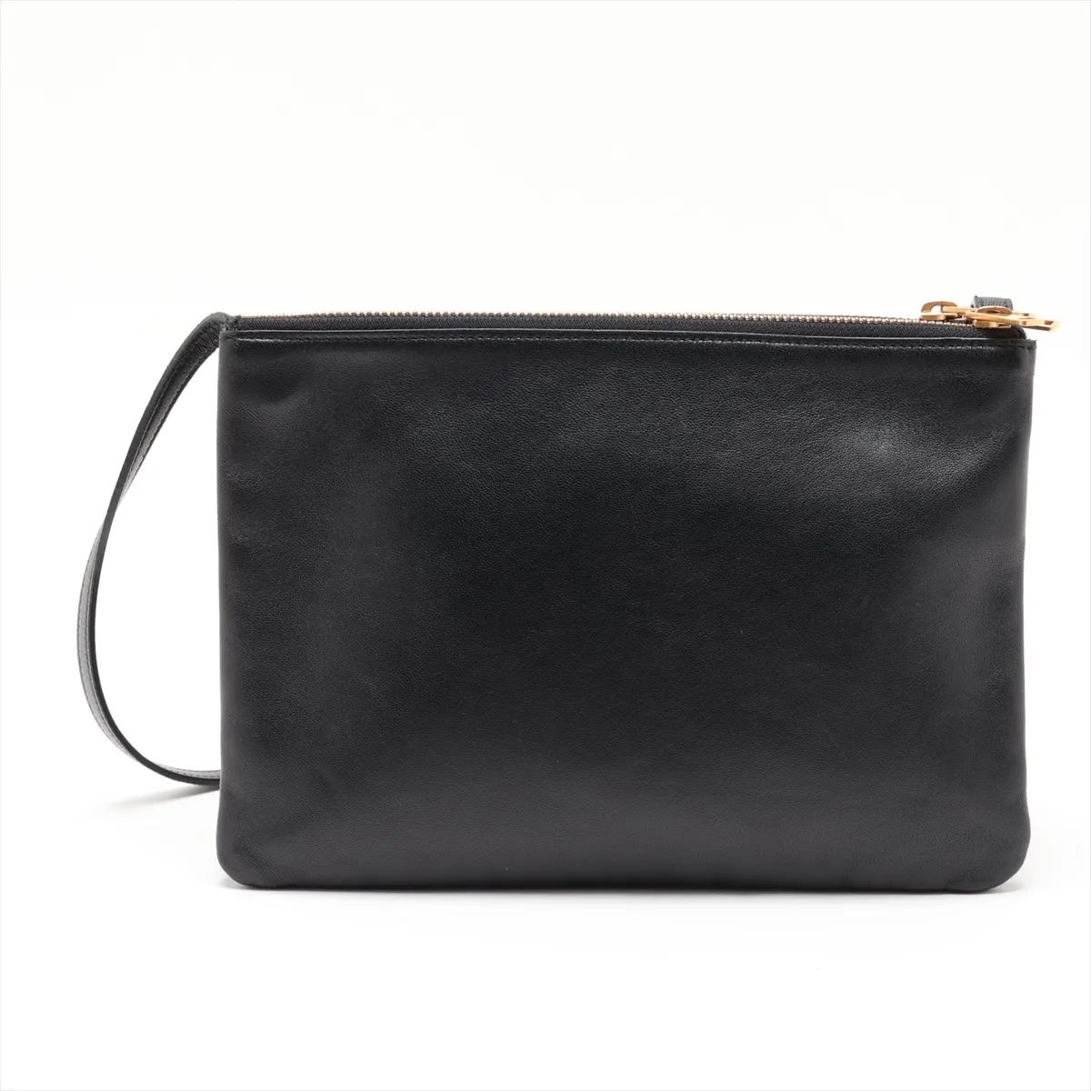 Trio Leather Shoulder Bag, Black — view 2