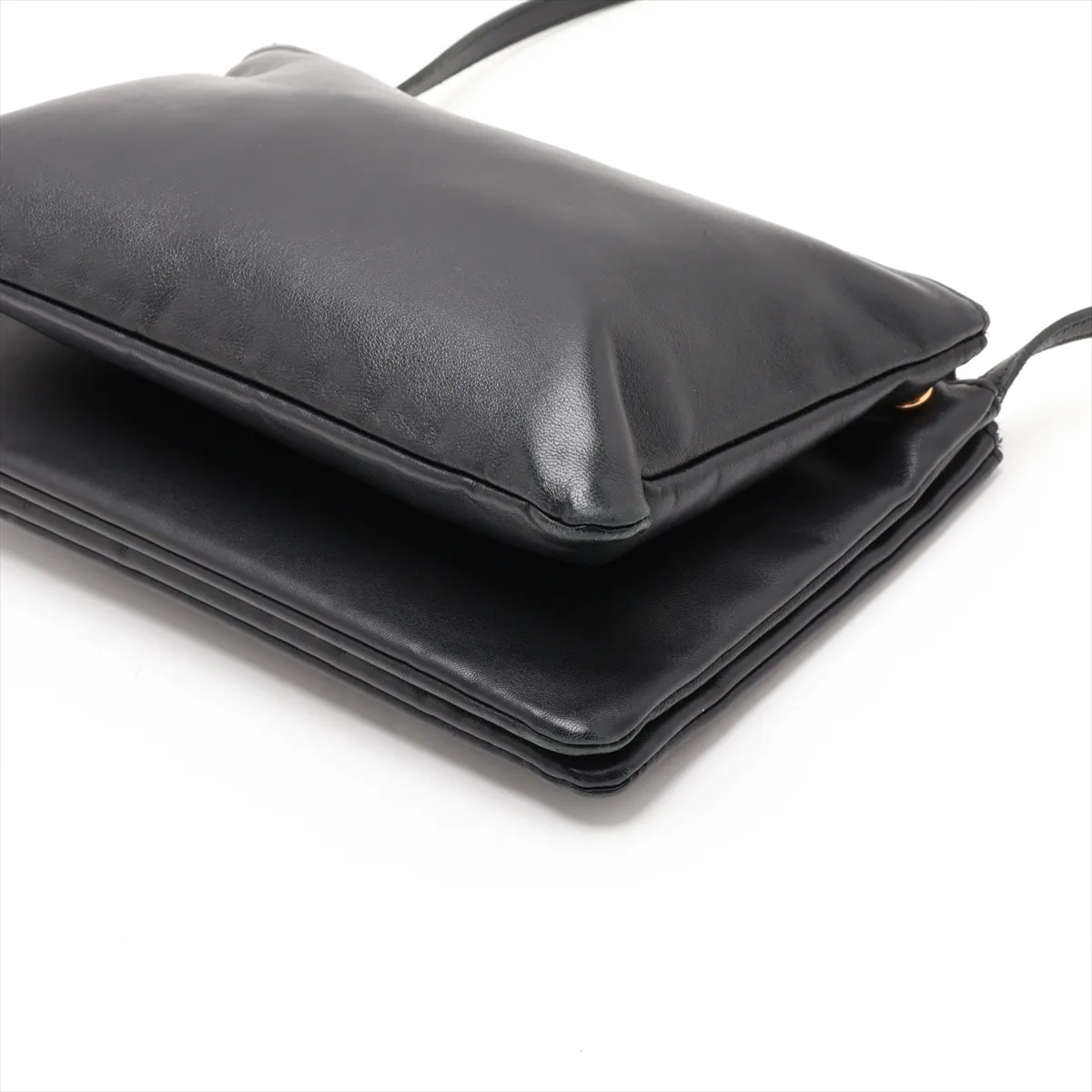 Trio Leather Shoulder Bag, Black — view 3