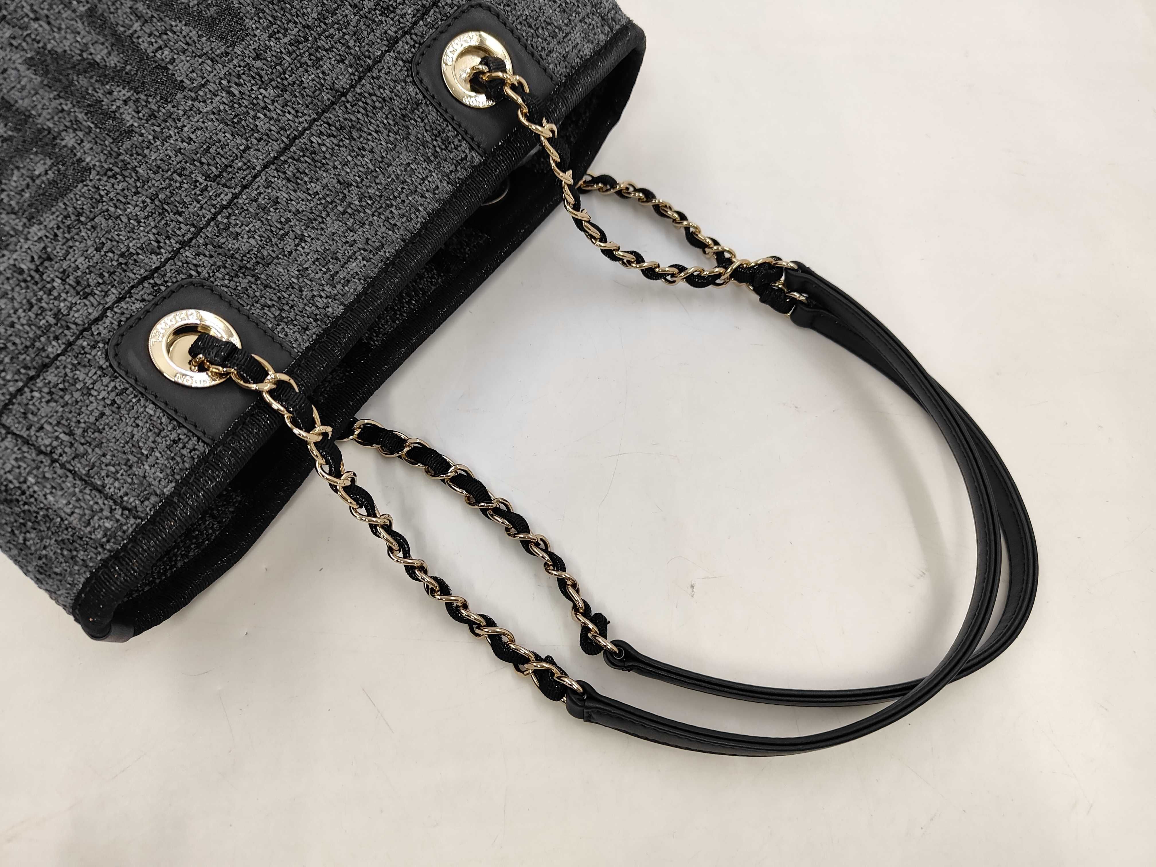 Deauville PM Chain Tote Tweed Grey GP Tote Bag — view 3