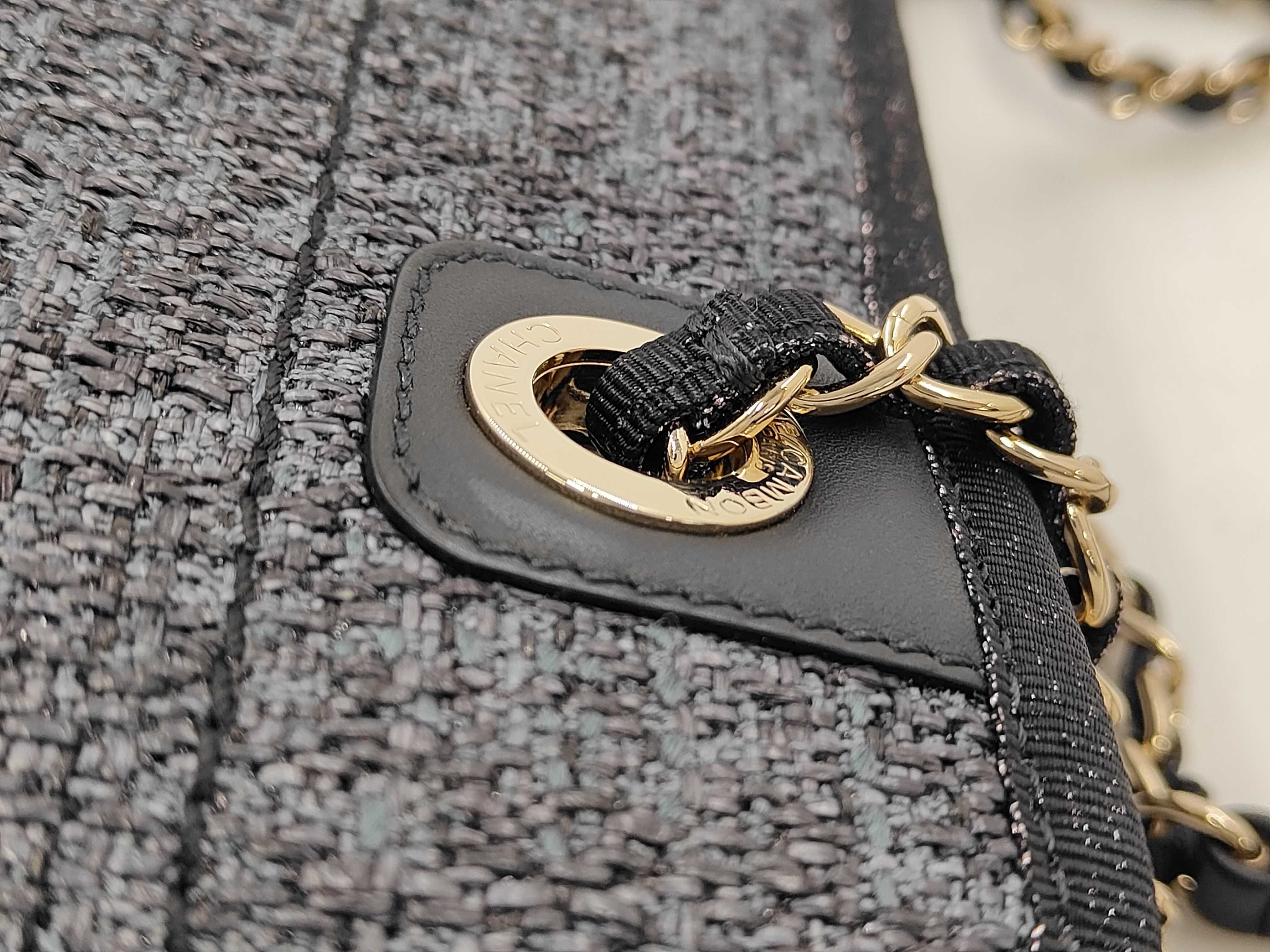 Deauville PM Chain Tote Tweed Grey GP Tote Bag — view 5