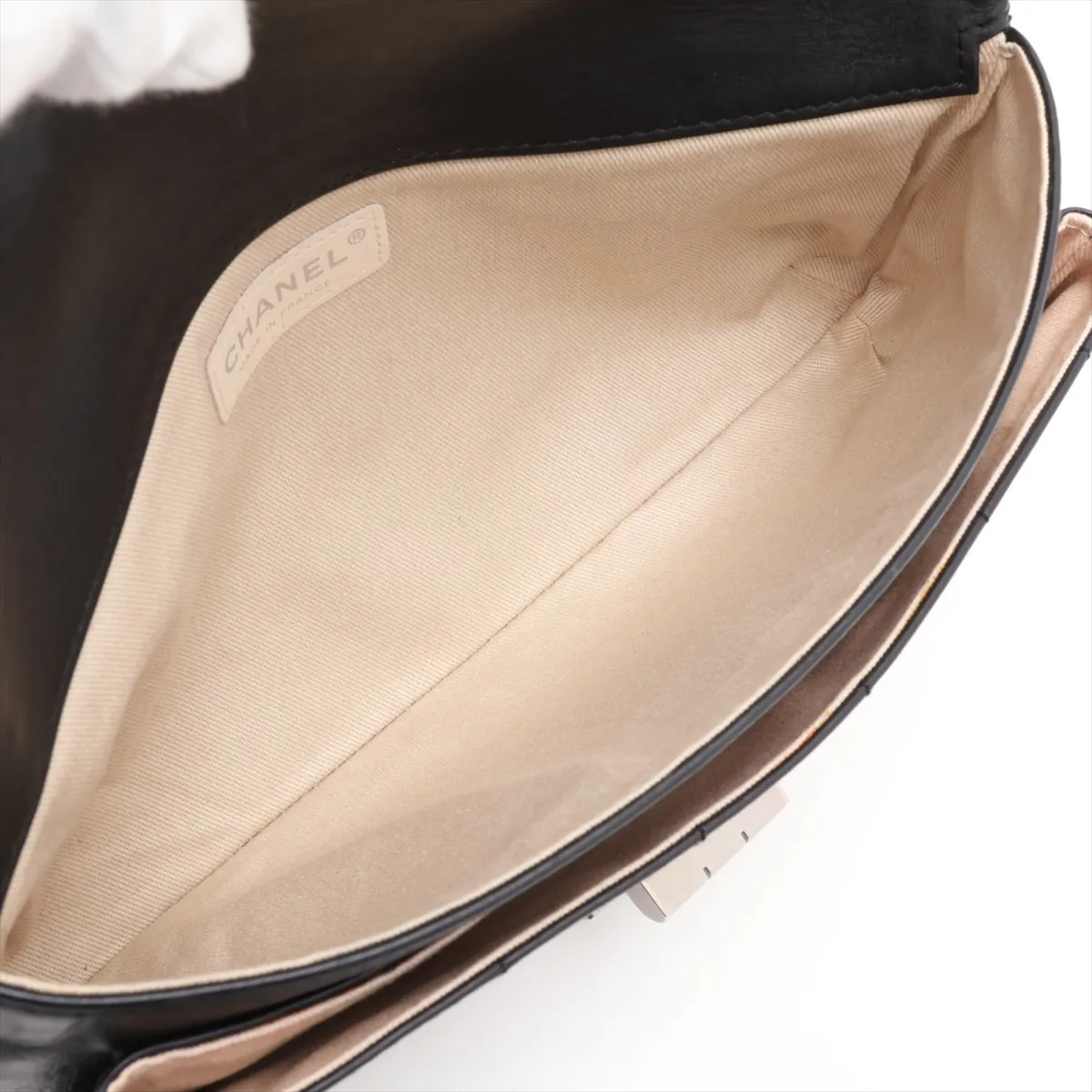 2.55 Leather Shoulder Bag, Chocolate Bar Pattern, Black with Silver Hardware, Item Number 8269843 (Serial Number 8) — view 6