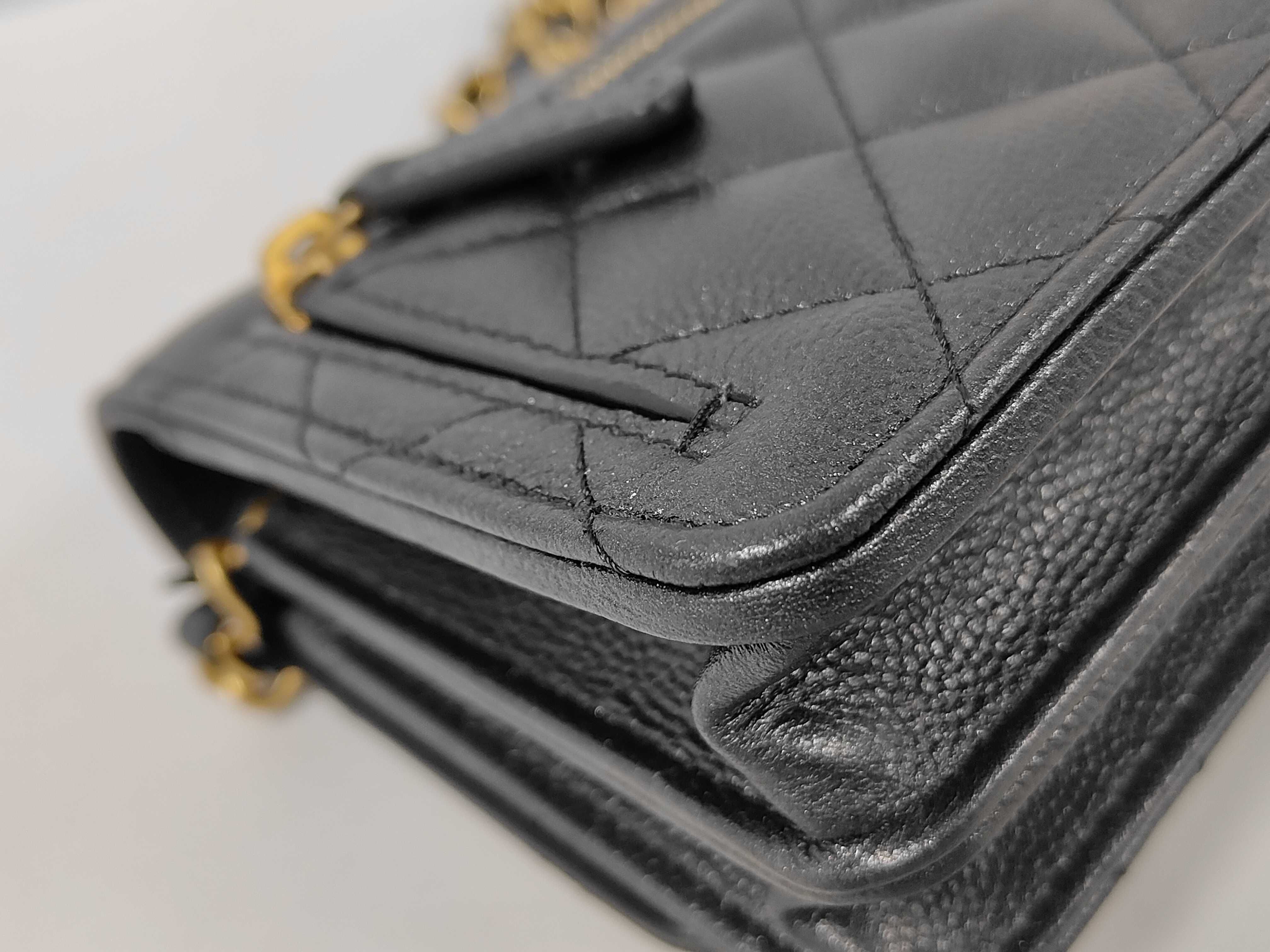 Caviar Skin Matelassé Chain Shoulder Bag — view 4