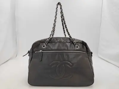 PH - Large Luxe Ligne Bowler Shoulder Bag Leather Dark Brown Tote Bag