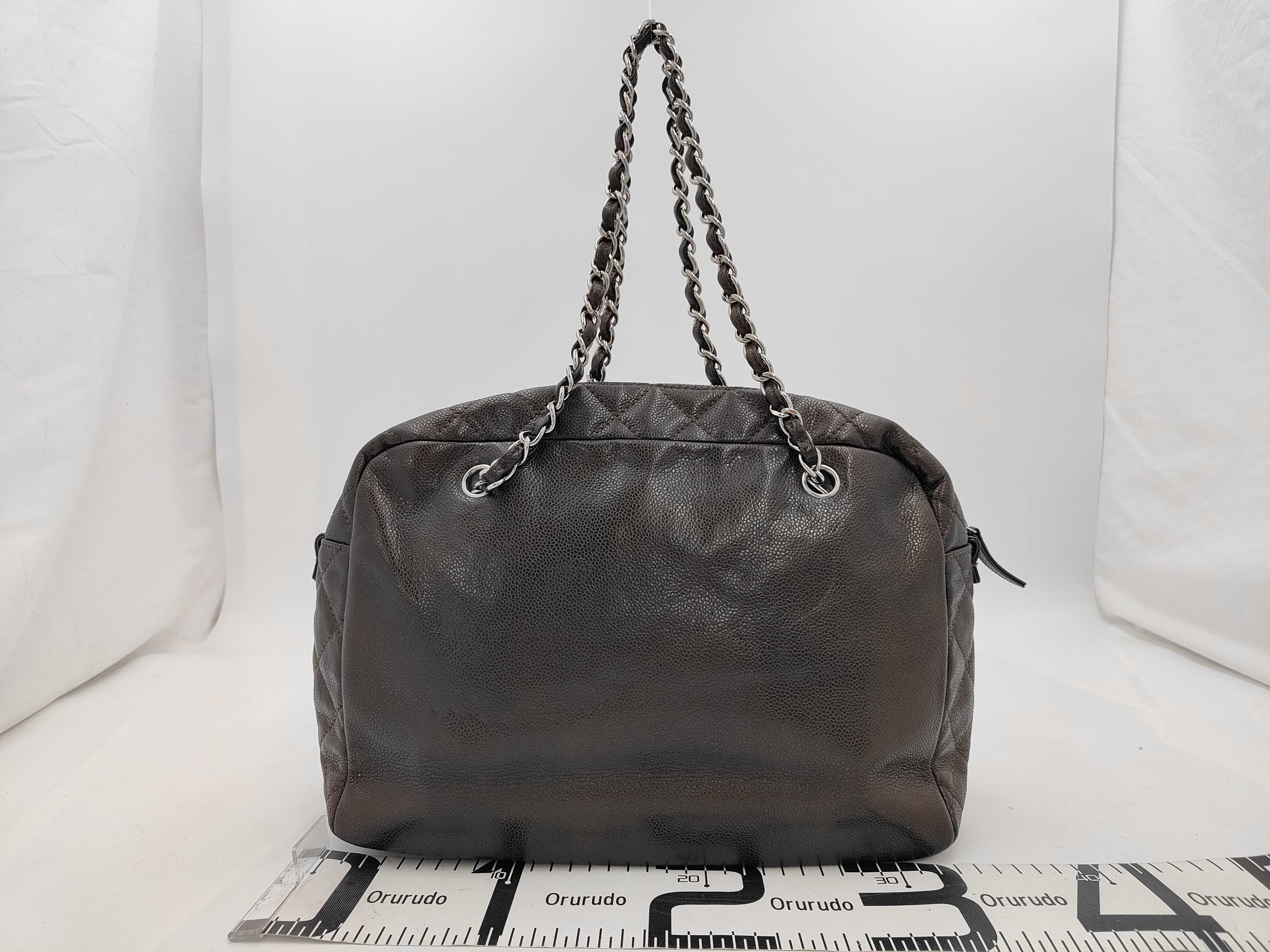 PH - Large Luxe Ligne Bowler Shoulder Bag Leather Dark Brown Tote Bag — view 2