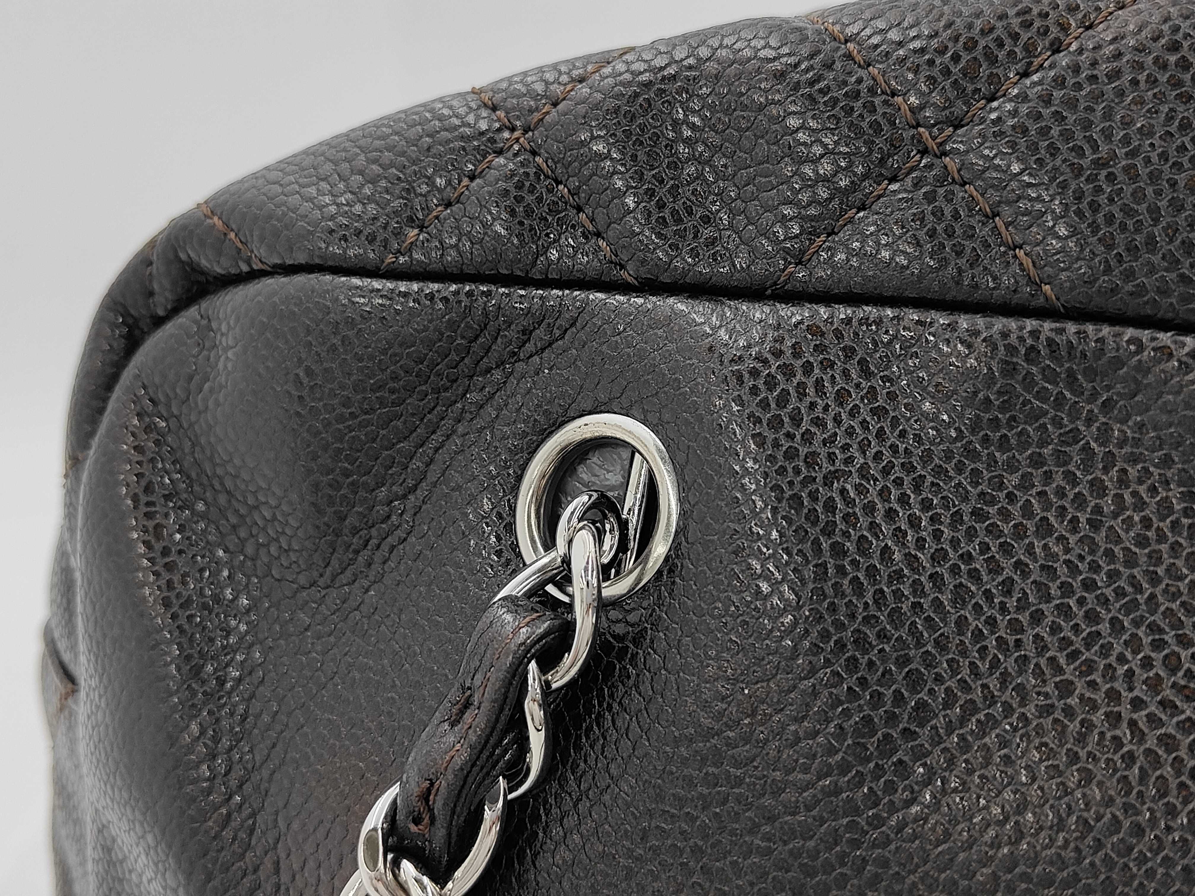 PH - Large Luxe Ligne Bowler Shoulder Bag Leather Dark Brown Tote Bag — view 5