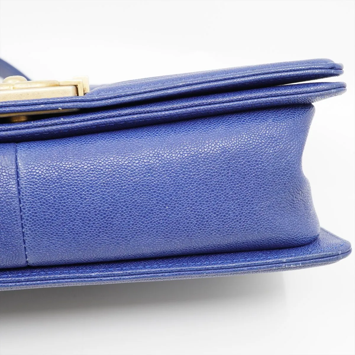 Boy Chanel 25 Caviar Skin Chain Shoulder Bag, Matelassé, Blue with Gold Hardware, 28113287 — view 12
