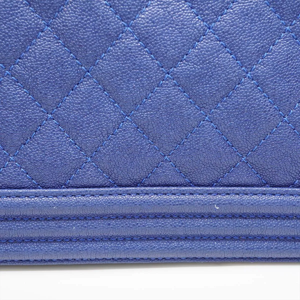 Boy Chanel 25 Caviar Skin Chain Shoulder Bag, Matelassé, Blue with Gold Hardware, 28113287 — view 15