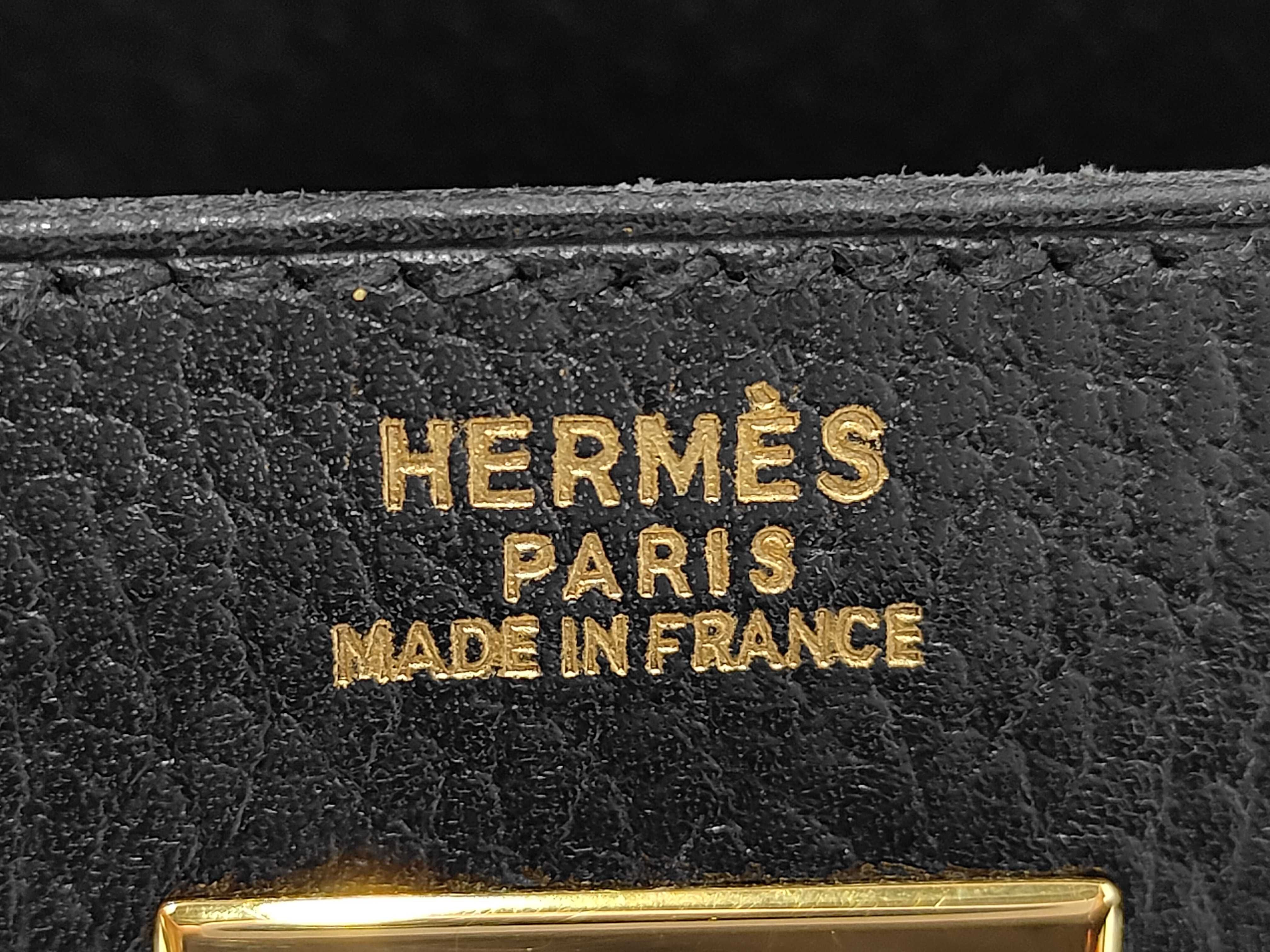 Kelly 32 Ardennes Black Gold Hardware Y Stamp Accessories: Box, Key, Clochette, Shoulder Strap Handbag — view 12