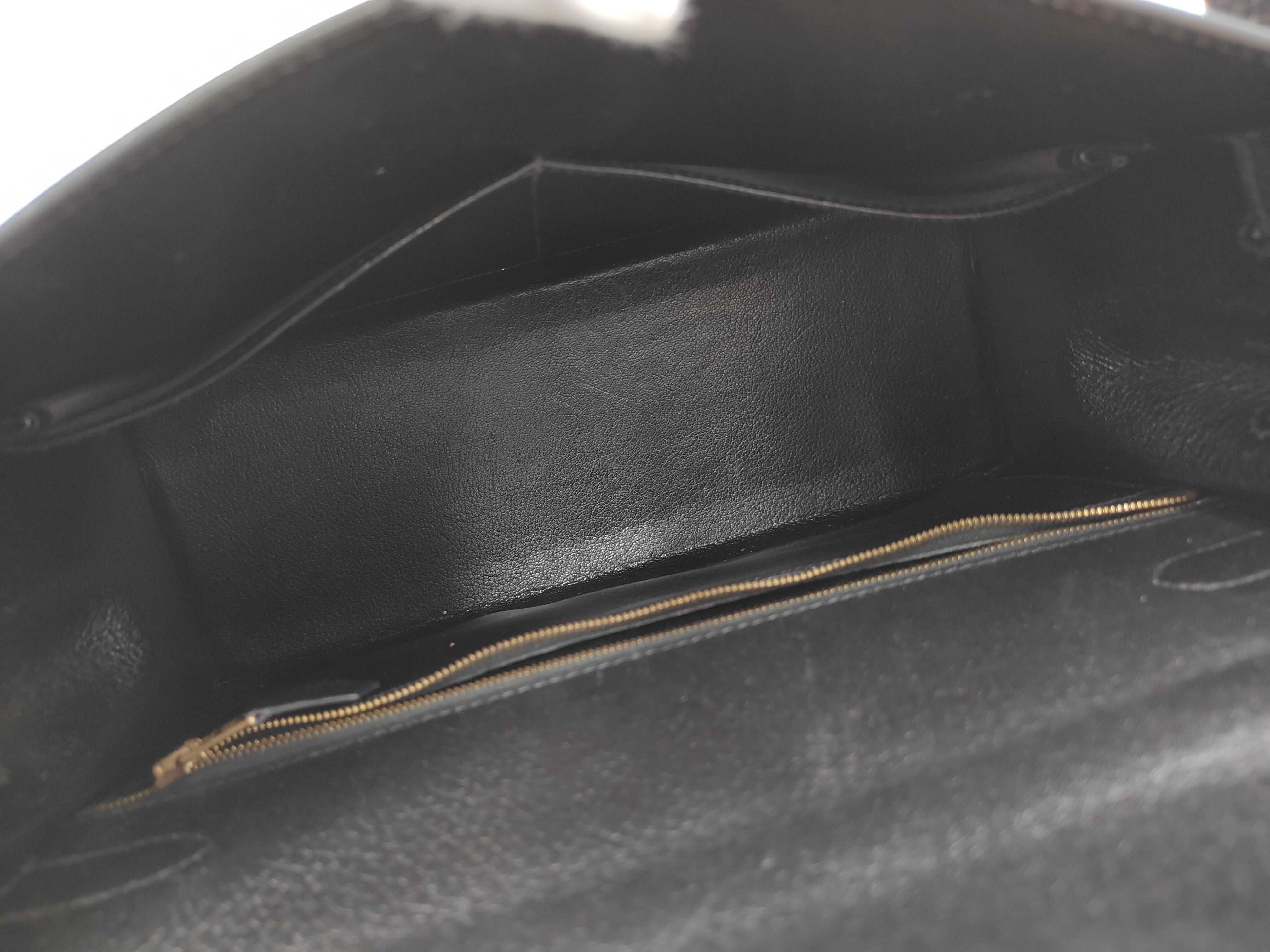 Kelly 32 Ardennes Black Gold Hardware Y Stamp Accessories: Box, Key, Clochette, Shoulder Strap Handbag — view 13