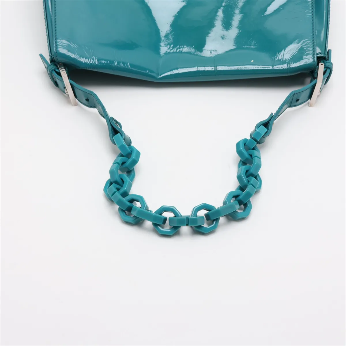 Mamma Bucket 8BR001 Patent Leather Shoulder Bag, Green — view 5