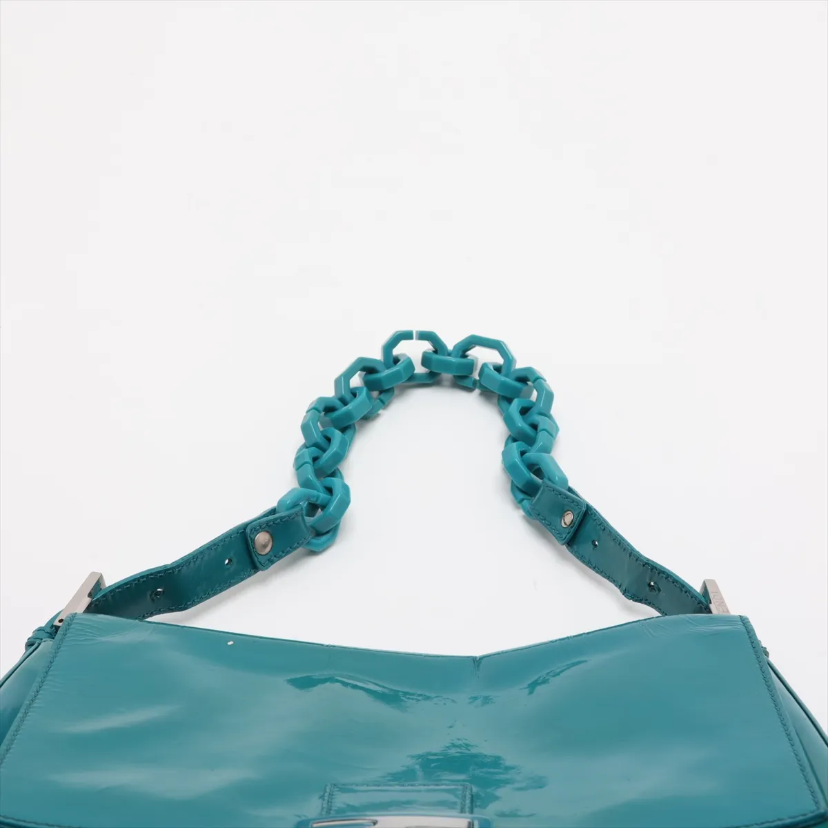 Mamma Bucket 8BR001 Patent Leather Shoulder Bag, Green — view 6