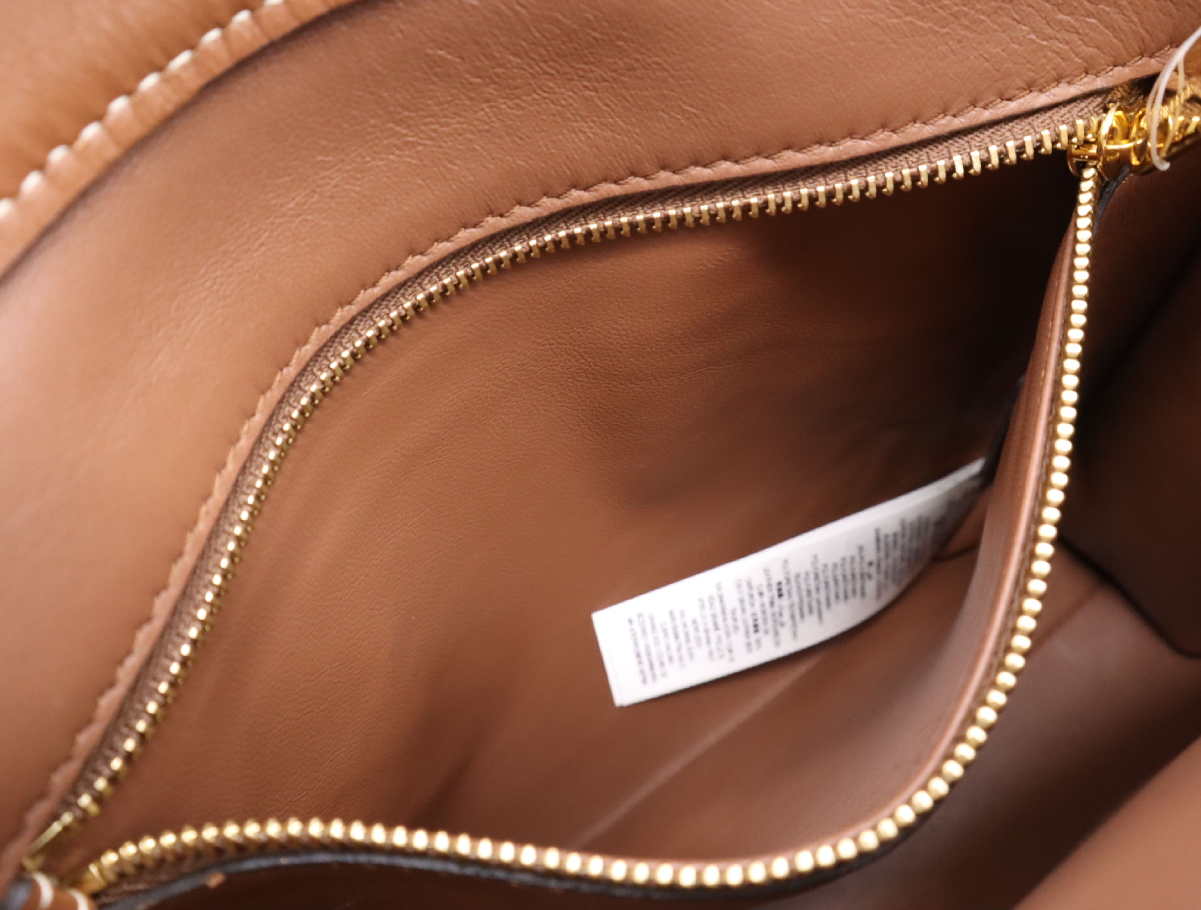 Cotton x Leather Logo Mini Pocket Bag, White/Brown, Gold Hardware, with Shoulder Strap (Shoulder Bag) — view 13