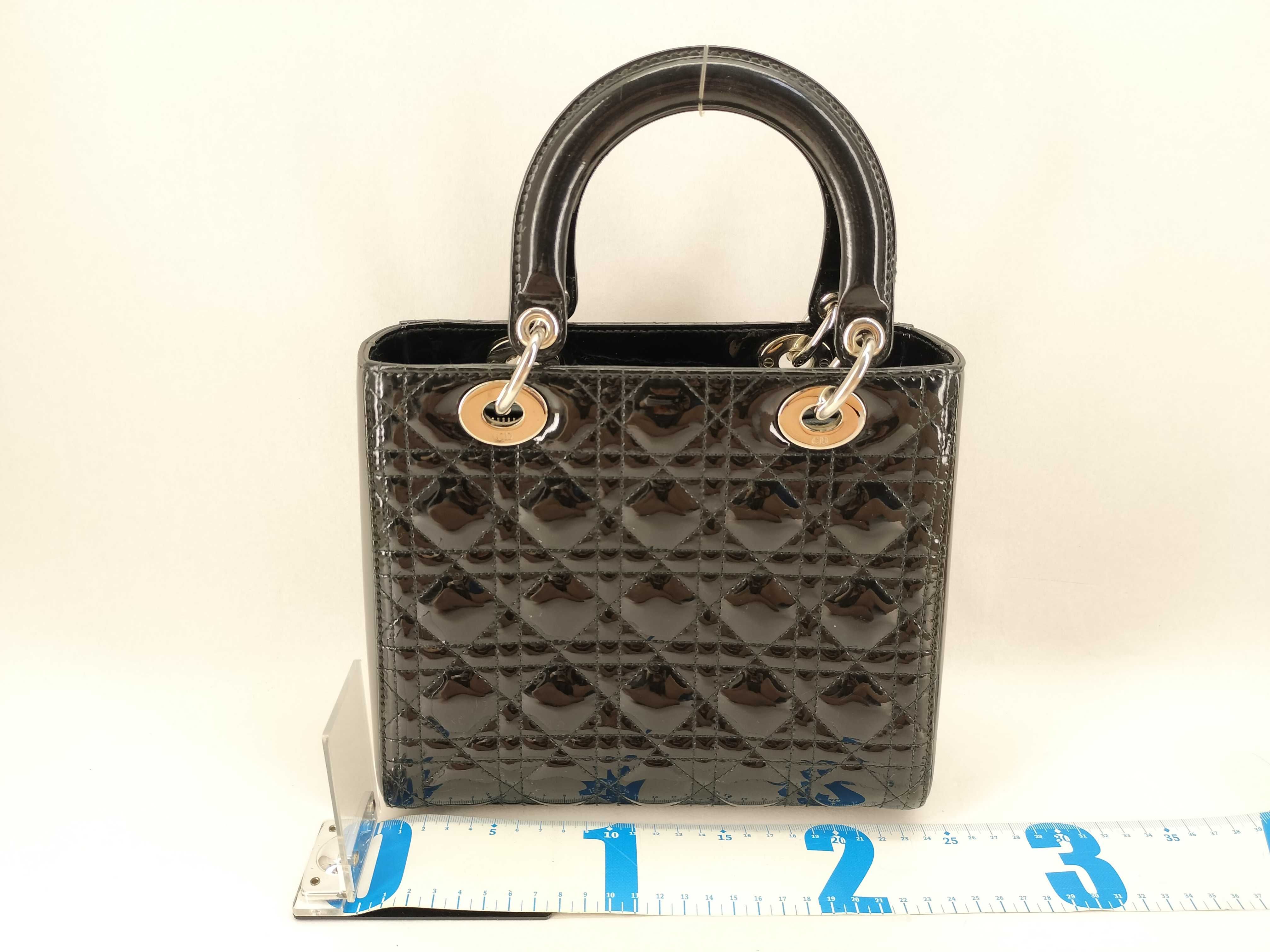 Lady Dior Enamel Black Handbag — view 2