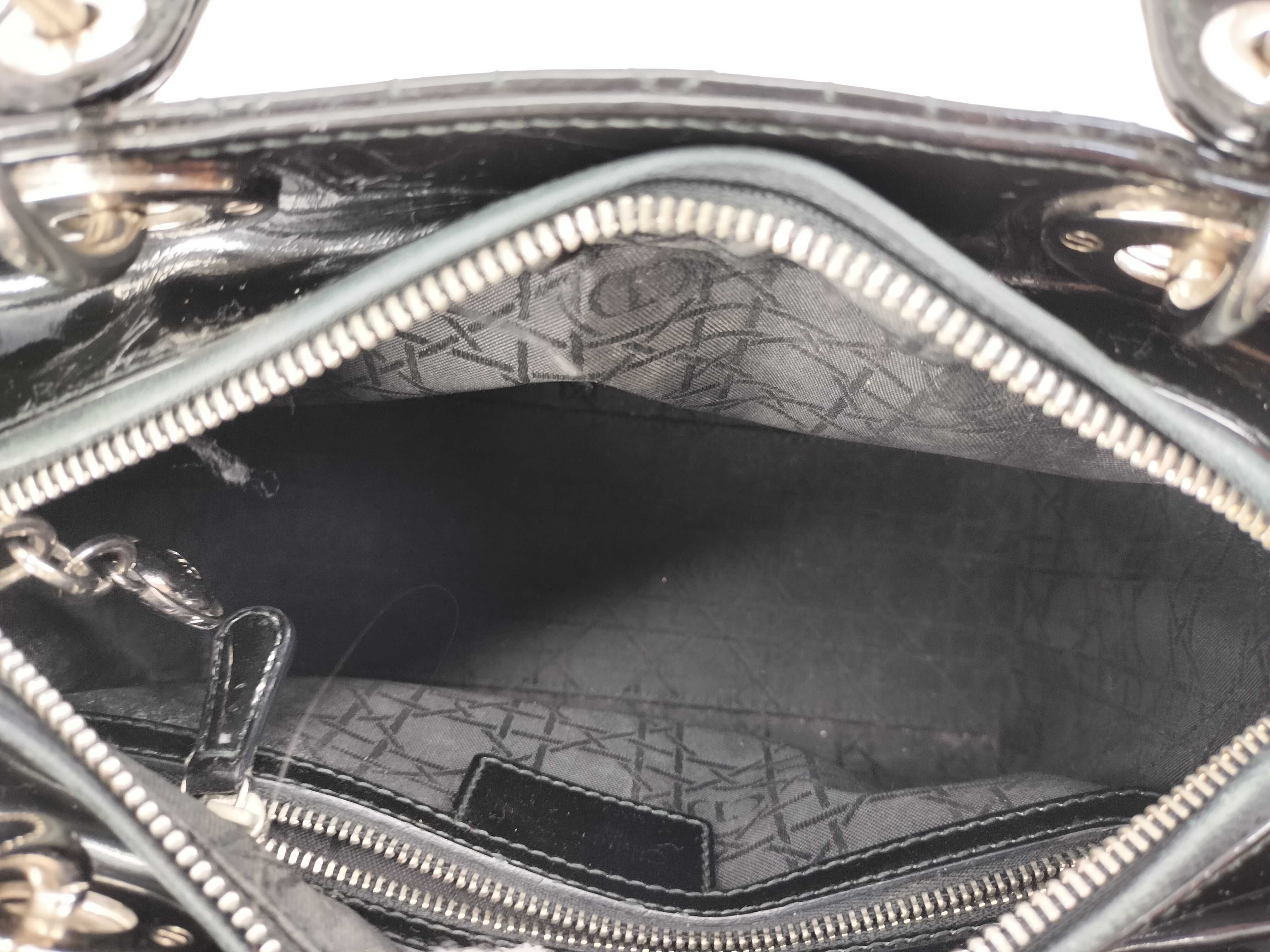 Lady Dior Enamel Black Handbag — view 11