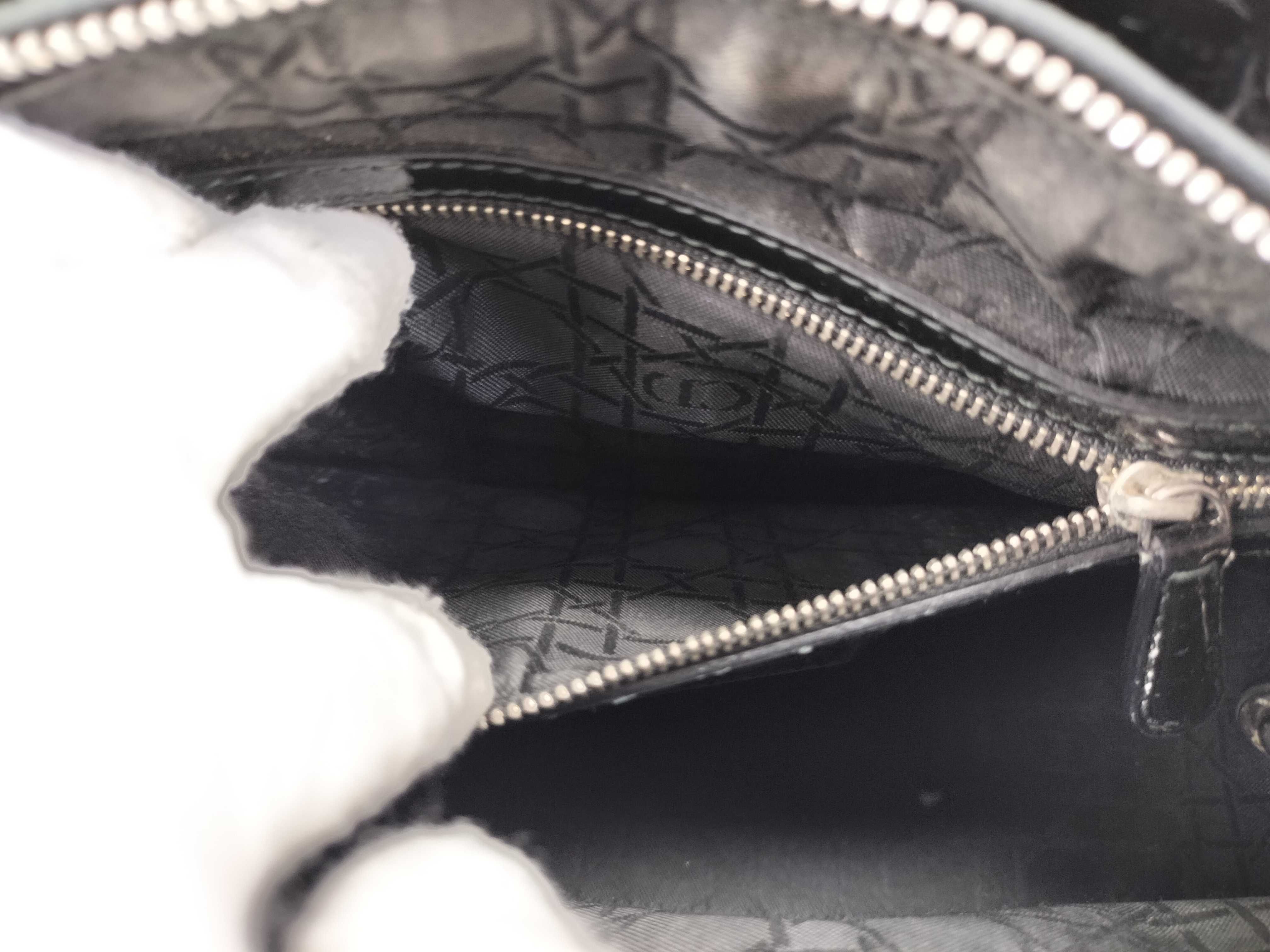 Lady Dior Enamel Black Handbag — view 13
