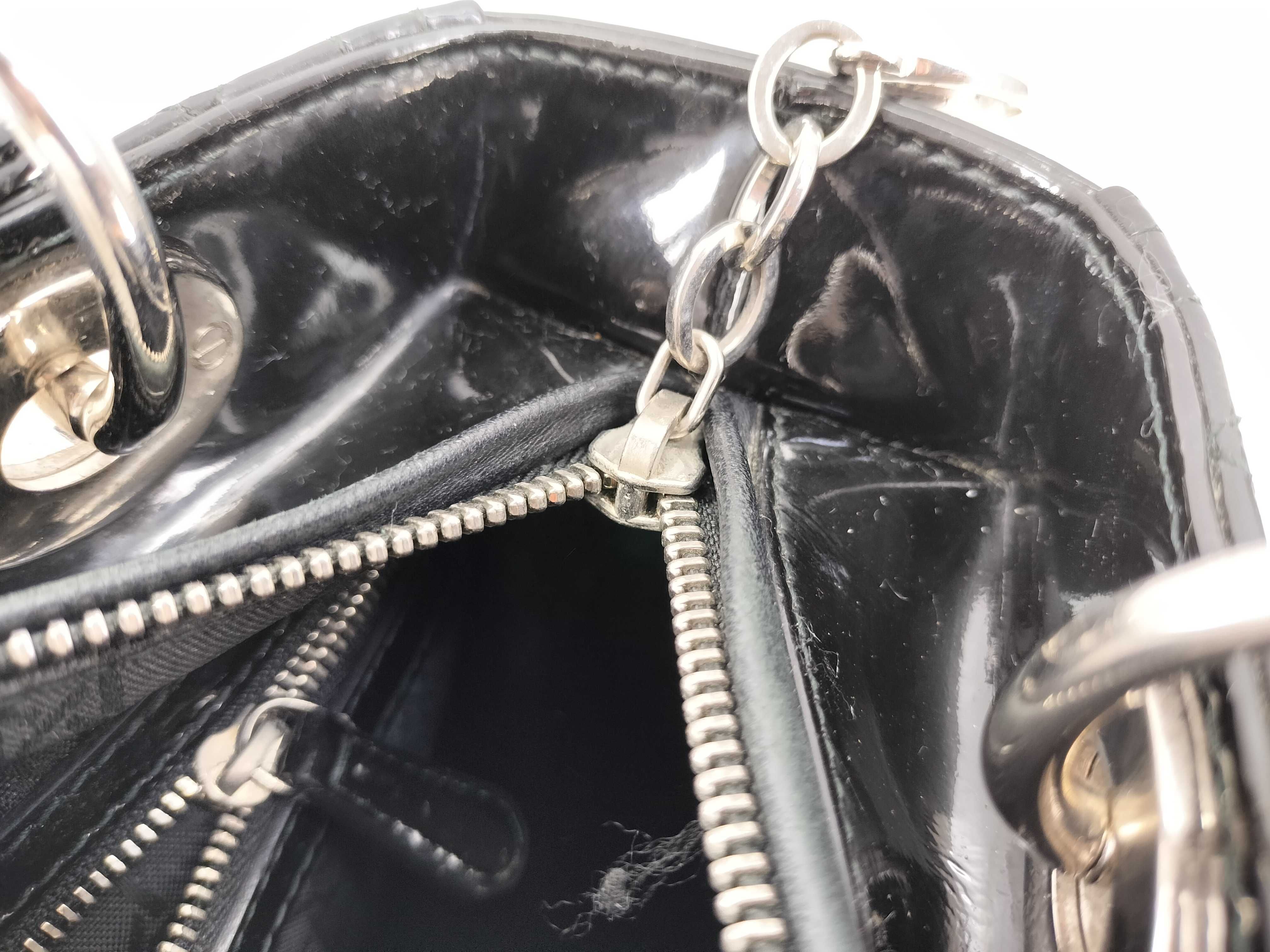 Lady Dior Enamel Black Handbag — view 14