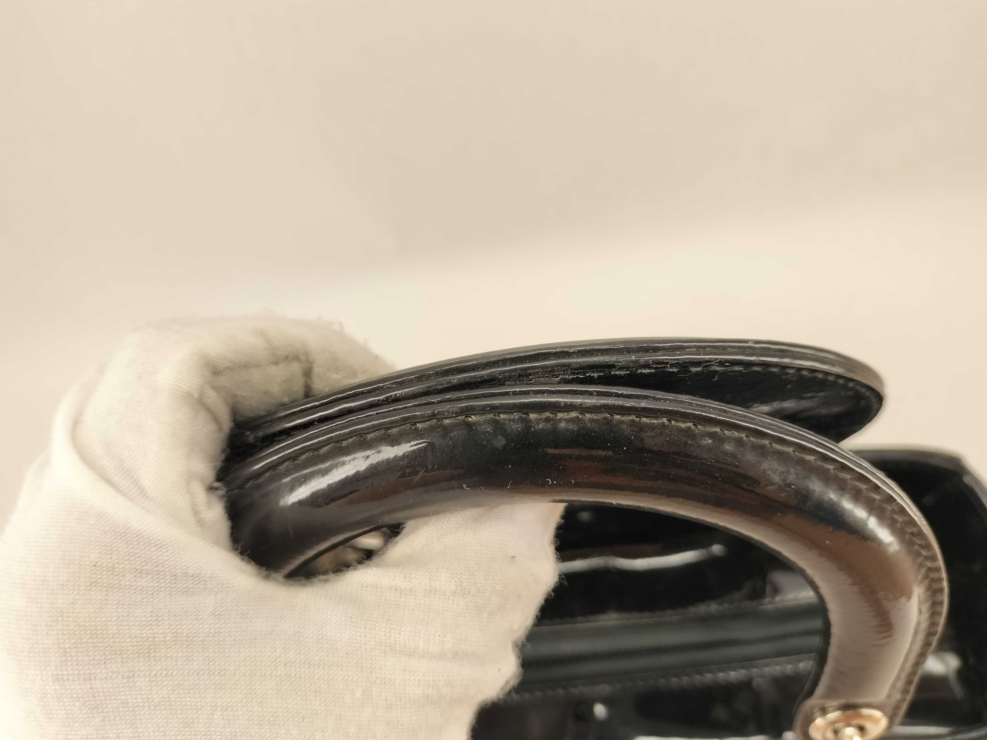 Lady Dior Enamel Black Handbag — view 4