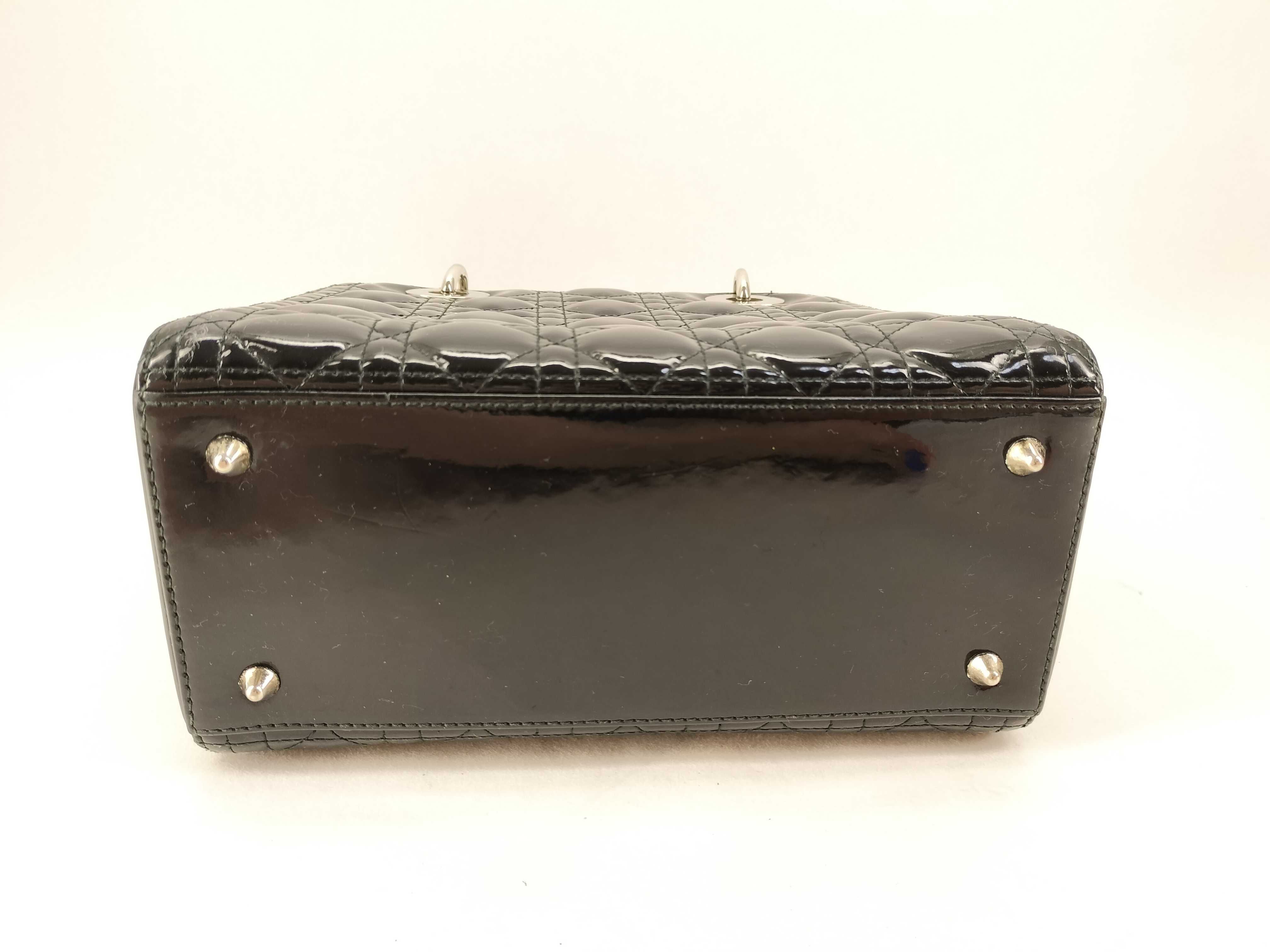 Lady Dior Enamel Black Handbag — view 6