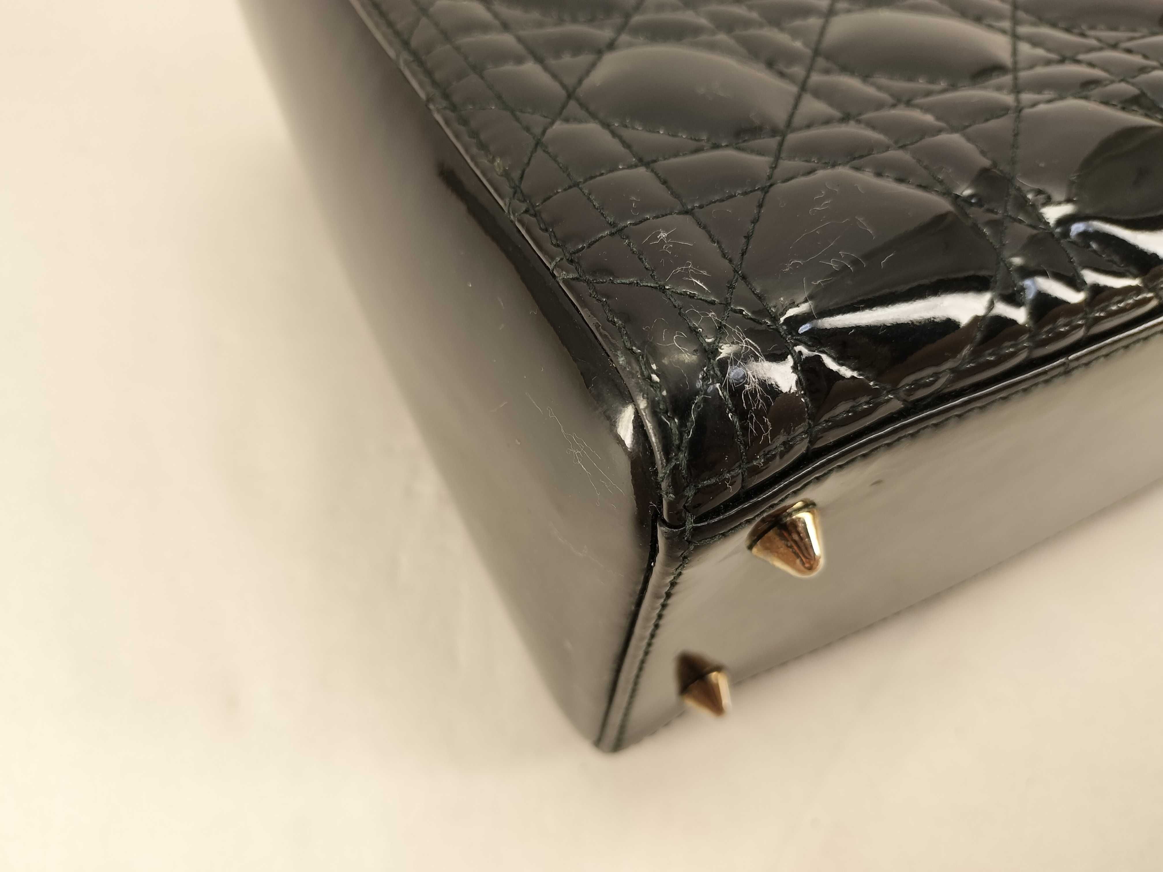 Lady Dior Enamel Black Handbag — view 7