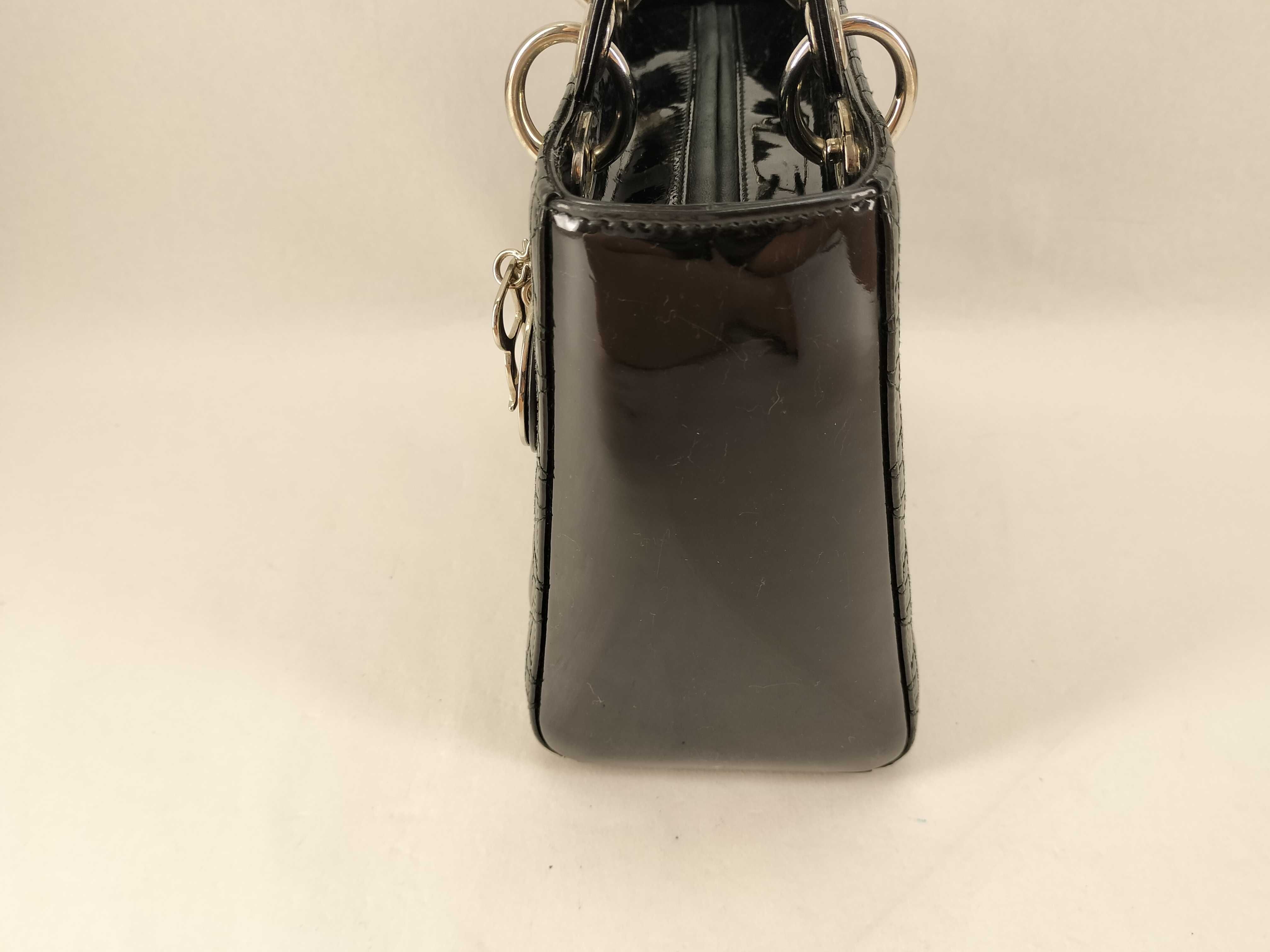 Lady Dior Enamel Black Handbag — view 8