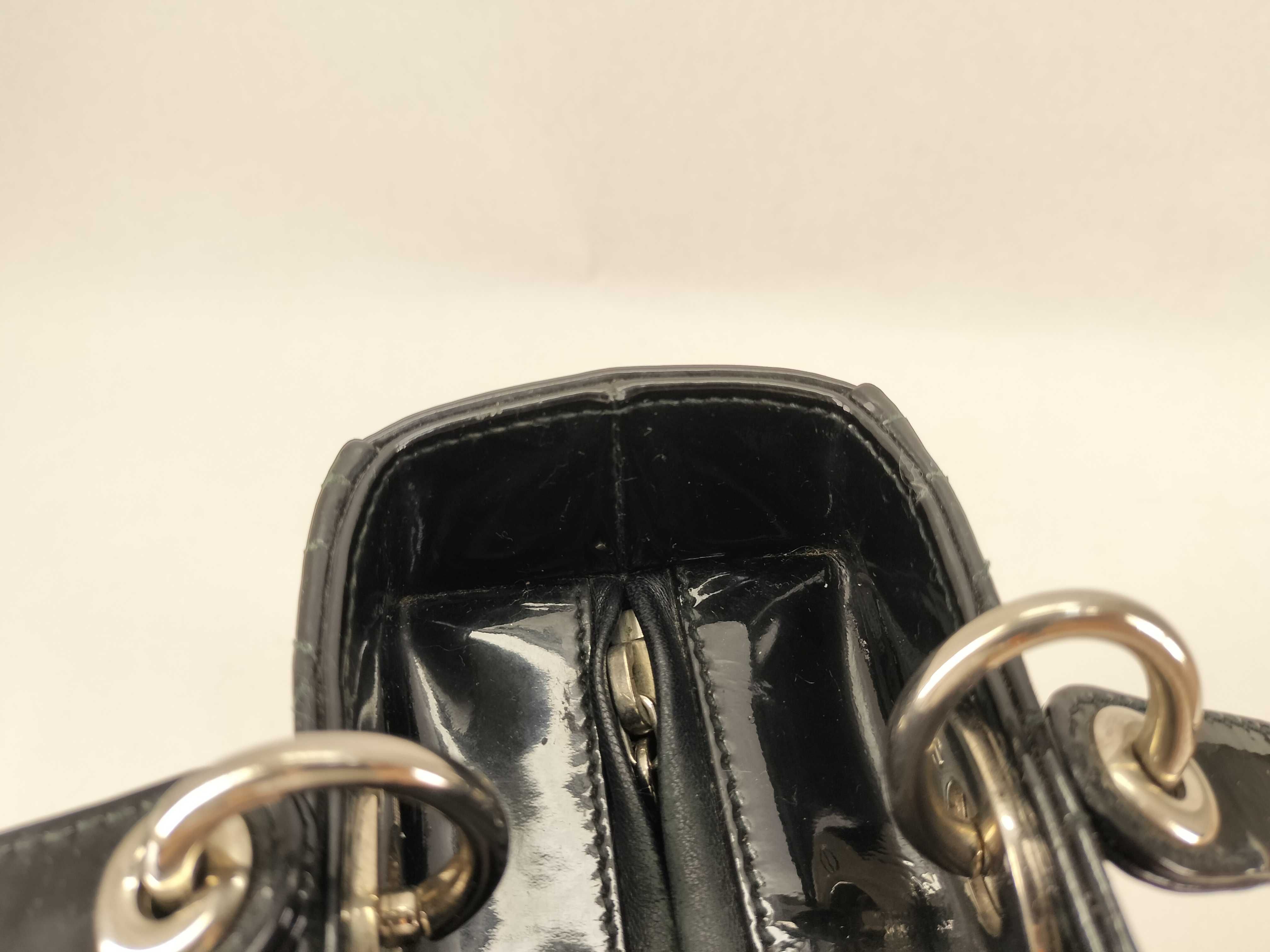 Lady Dior Enamel Black Handbag — view 10