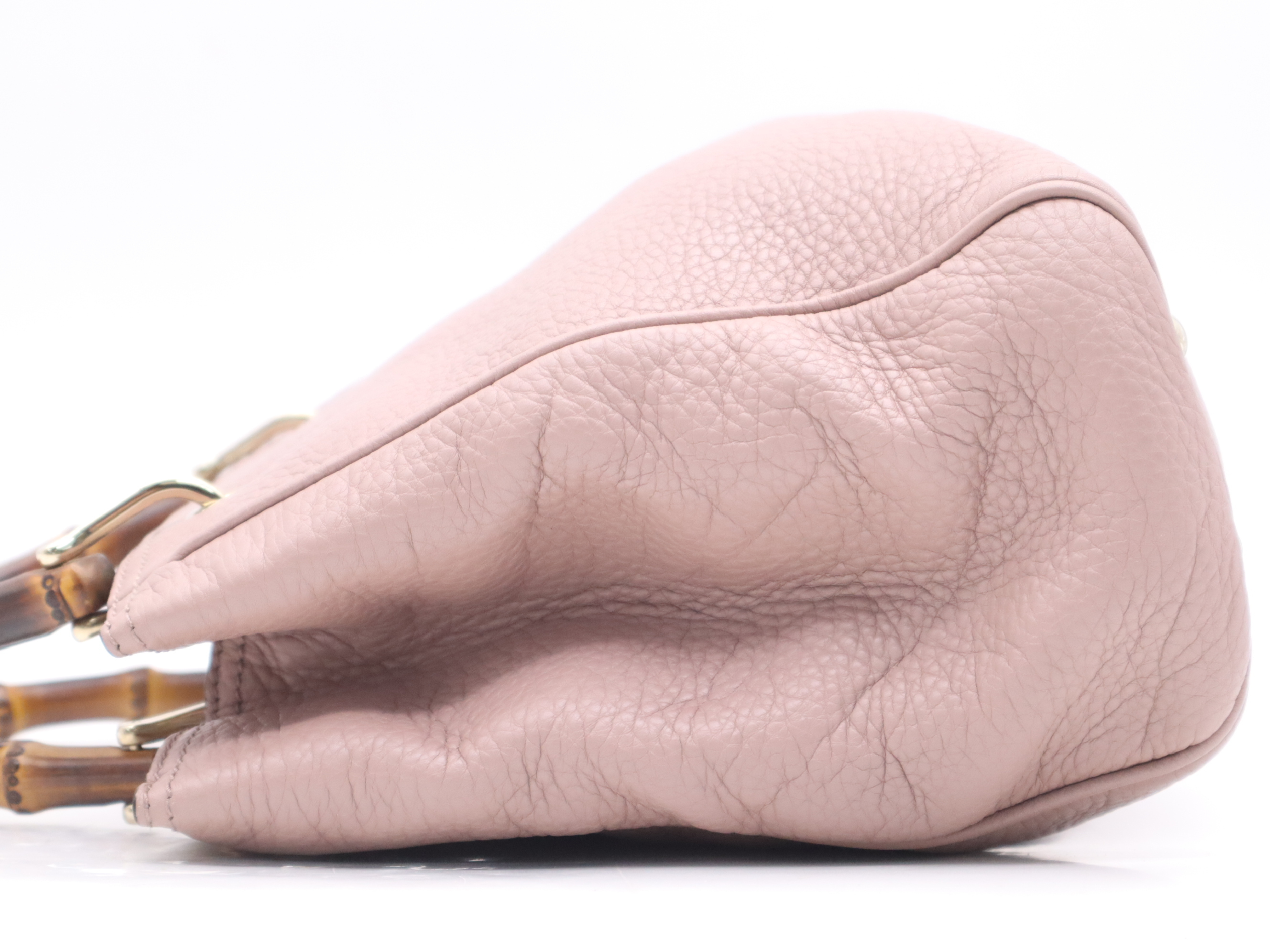 336032 Leather Bamboo Handbag, Pink, Gold Hardware — view 3