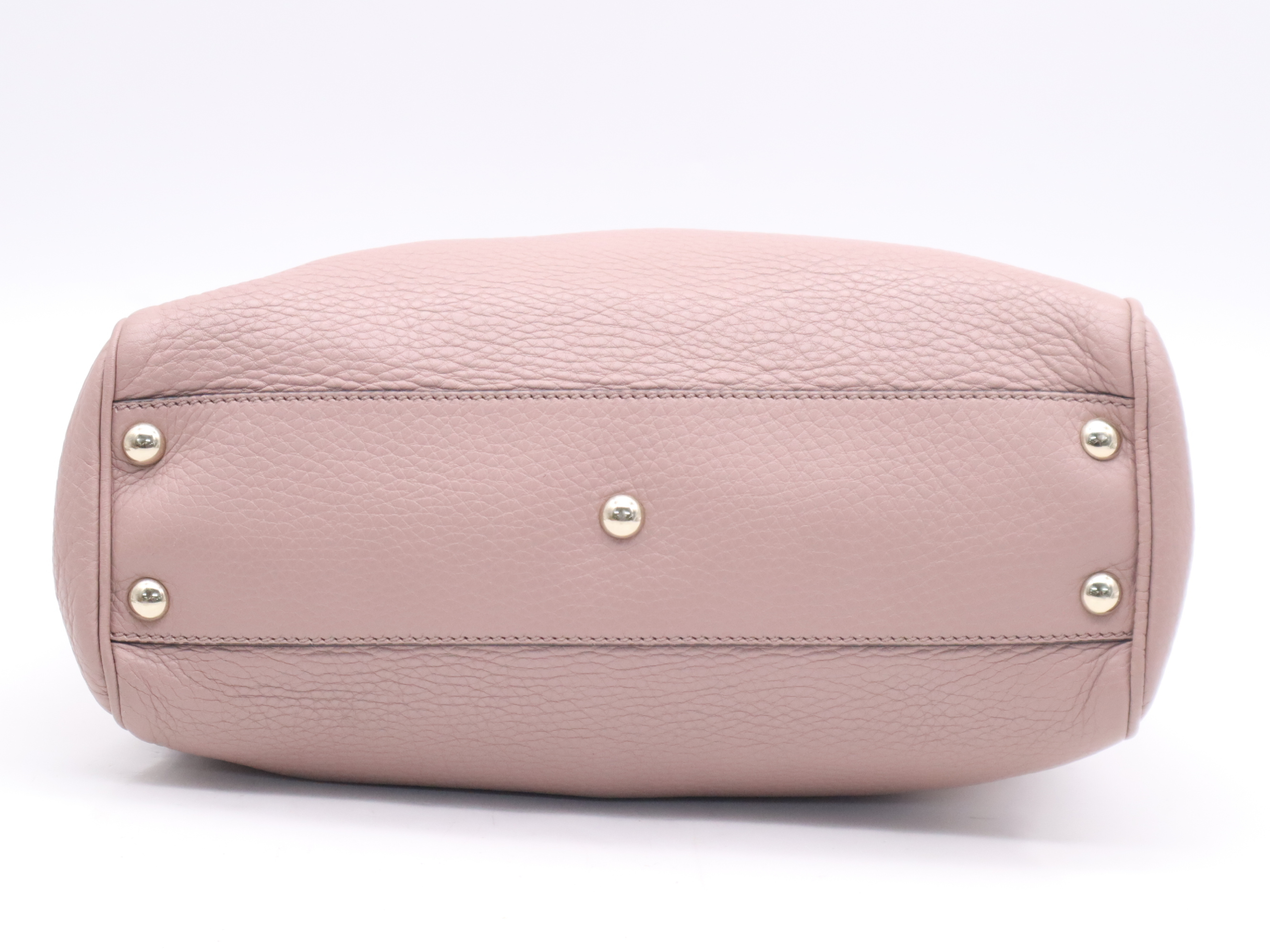 336032 Leather Bamboo Handbag, Pink, Gold Hardware — view 4