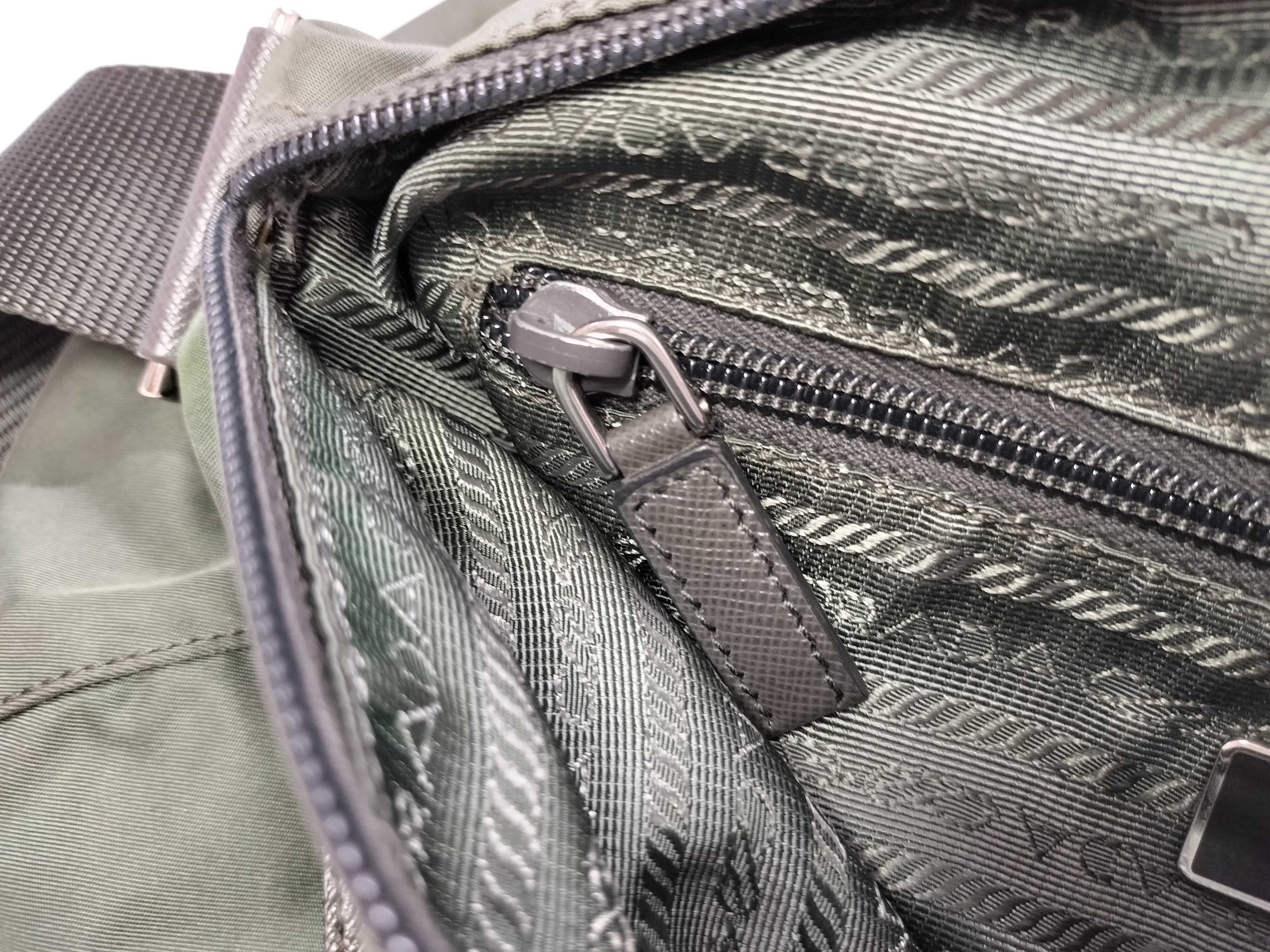 Nylon Prada Current Model Saffiano Shoulder Bag Triangle Logo Leather Shoulder Bag — view 12
