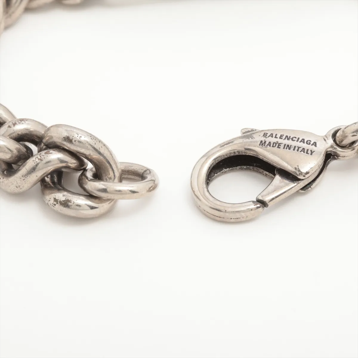 Interlock BB Logo Bracelet, Size M, Metal, Silver. Shows — view 4