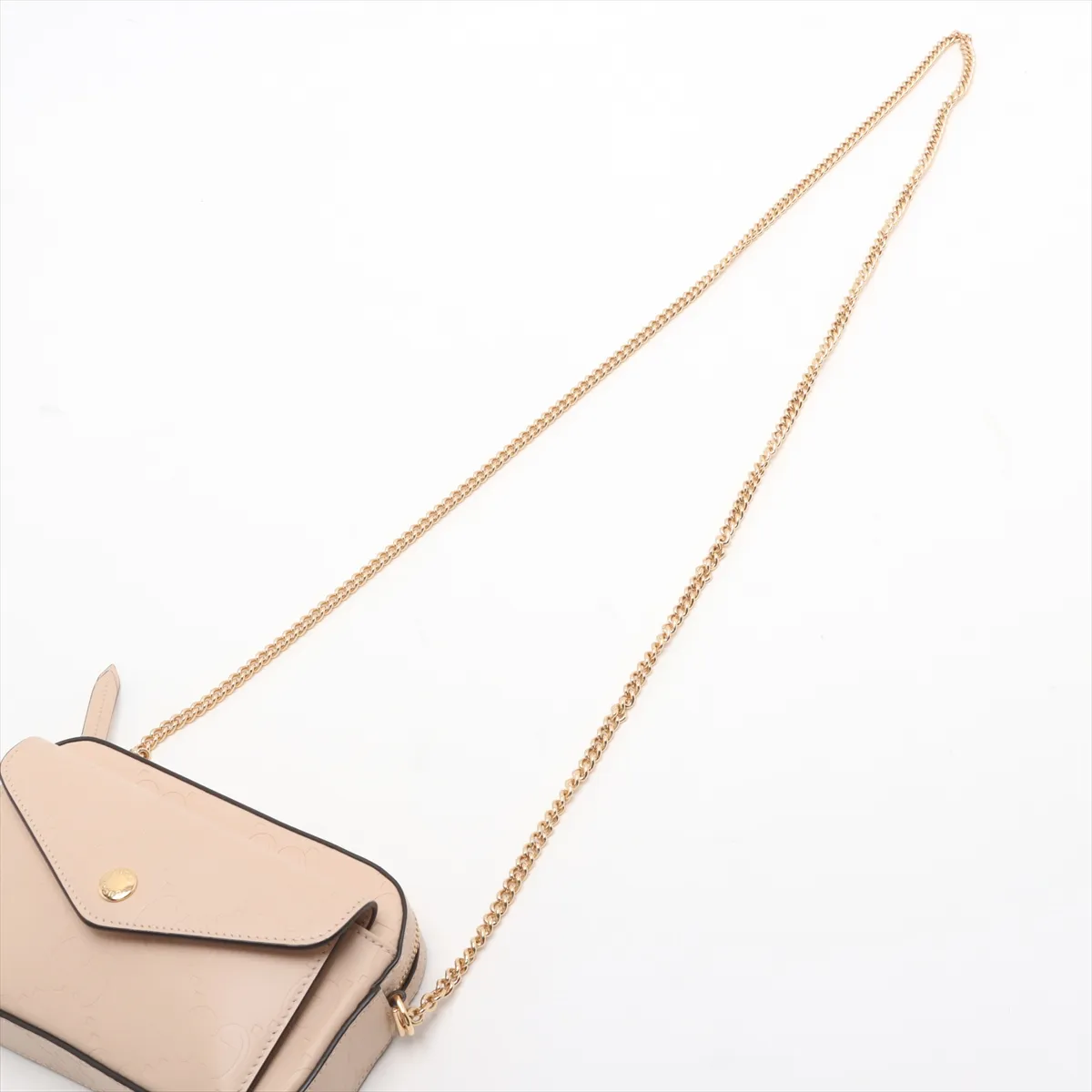 GG Super Mini Leather Chain Shoulder Bag Beige 781554 — view 5