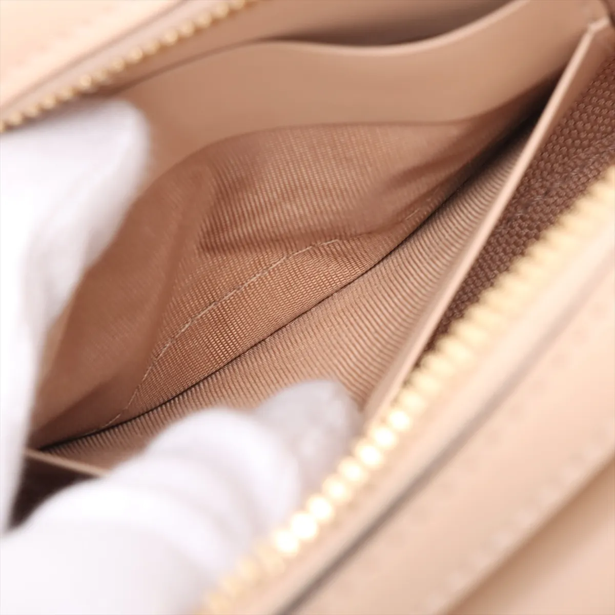 GG Super Mini Leather Chain Shoulder Bag Beige 781554 — view 7