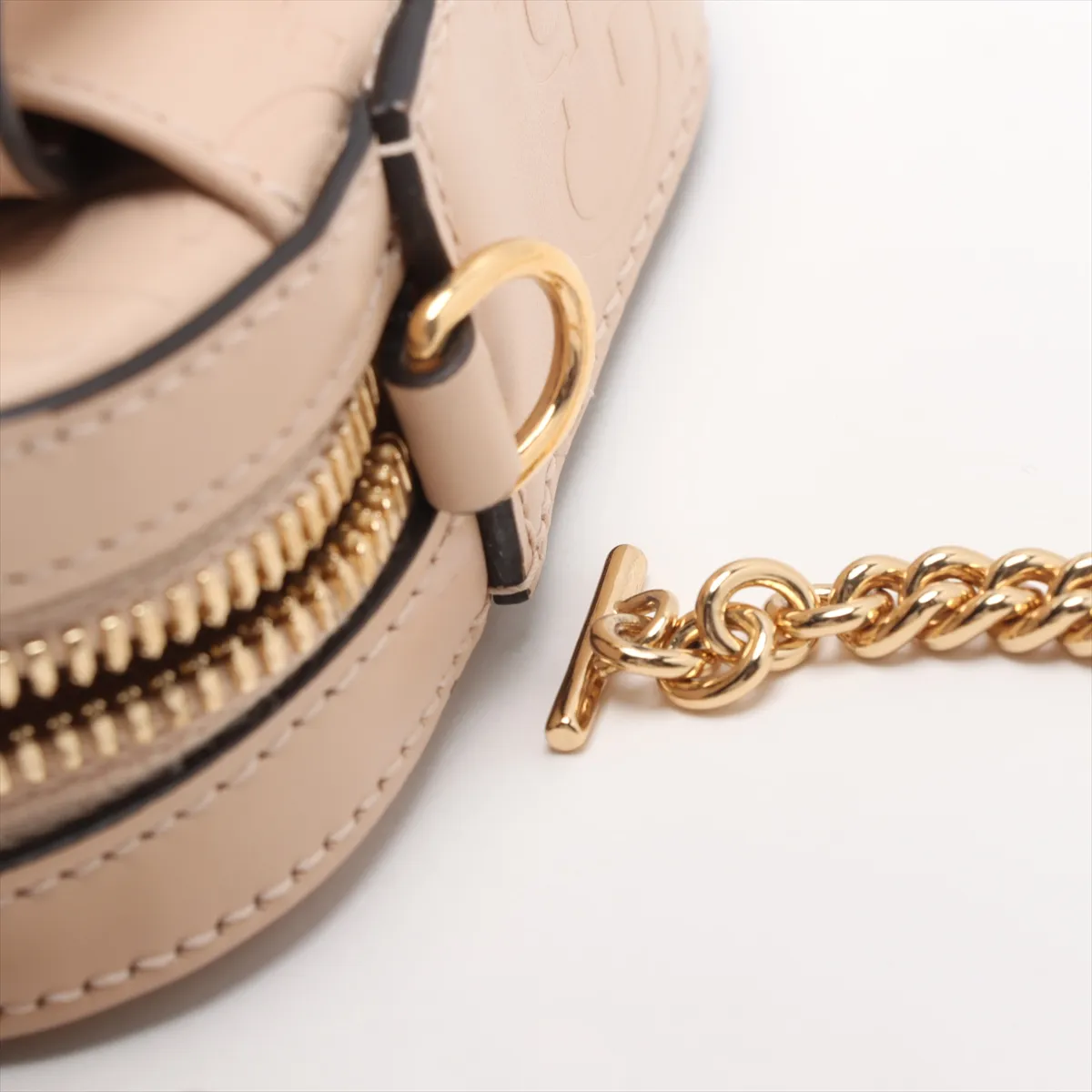 GG Super Mini Leather Chain Shoulder Bag Beige 781554 — view 10