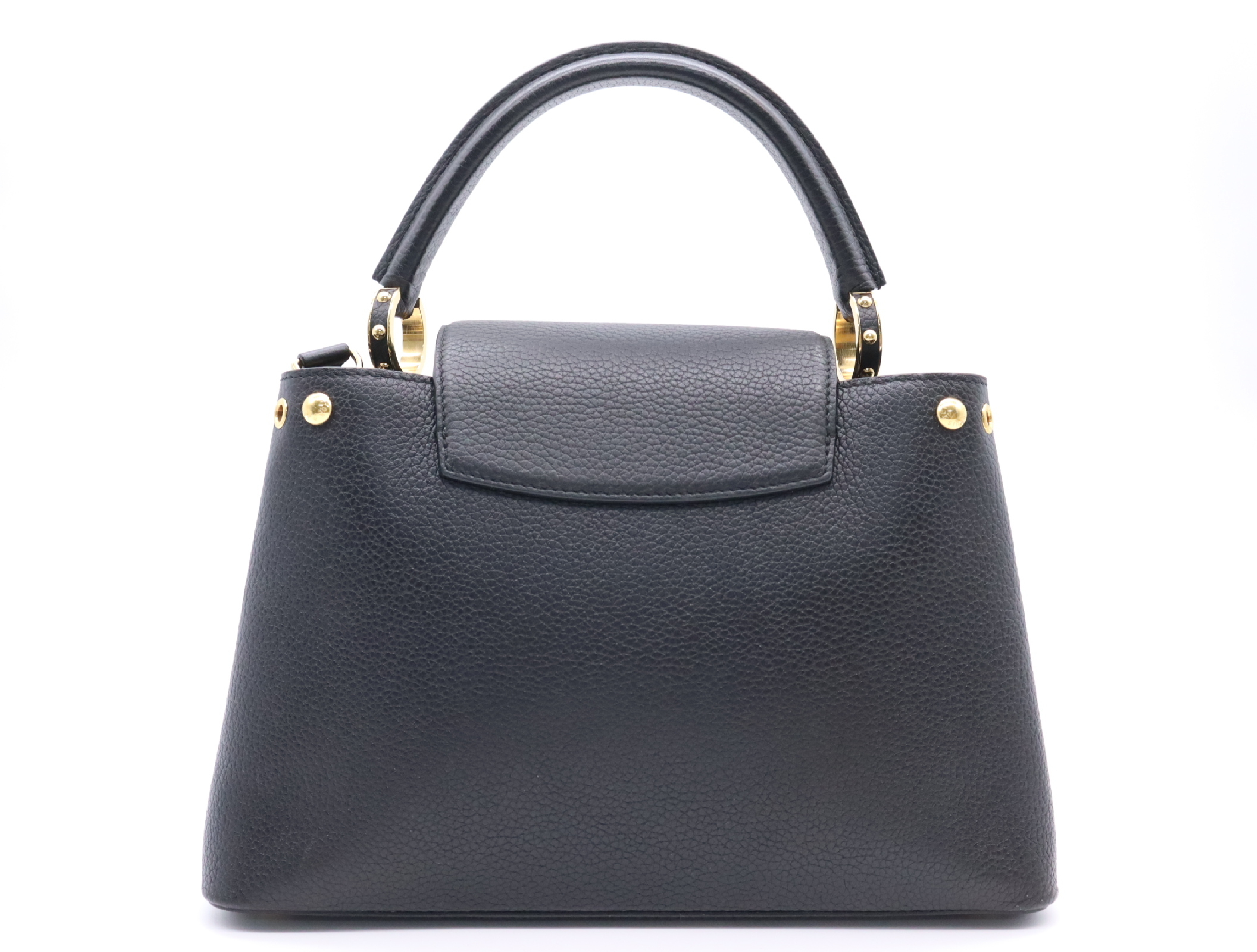 M50631 Taurillon Capucines PM Noir Handbag with Shoulder Strap (RFID detected) — view 2