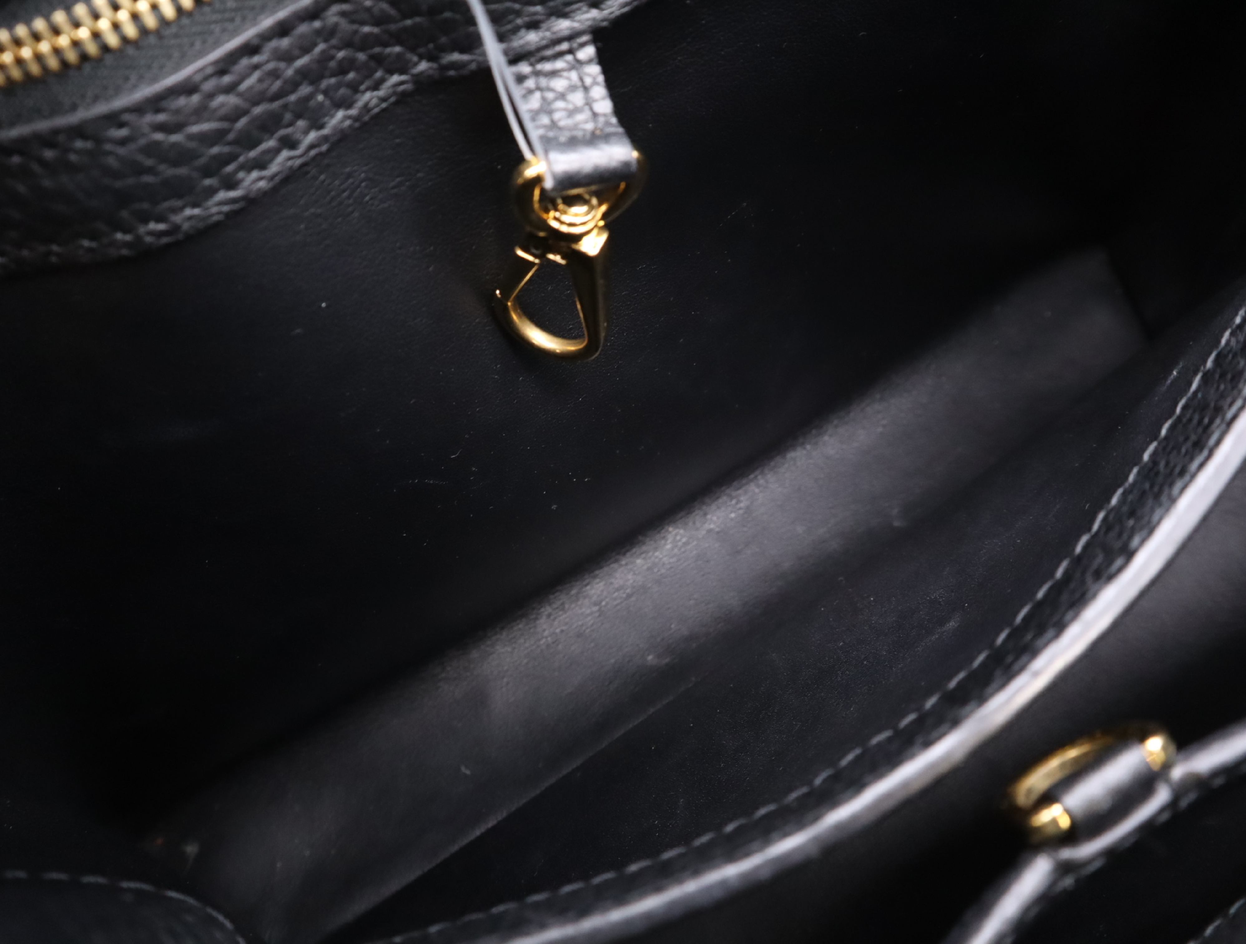 M50631 Taurillon Capucines PM Noir Handbag with Shoulder Strap (RFID detected) — view 13