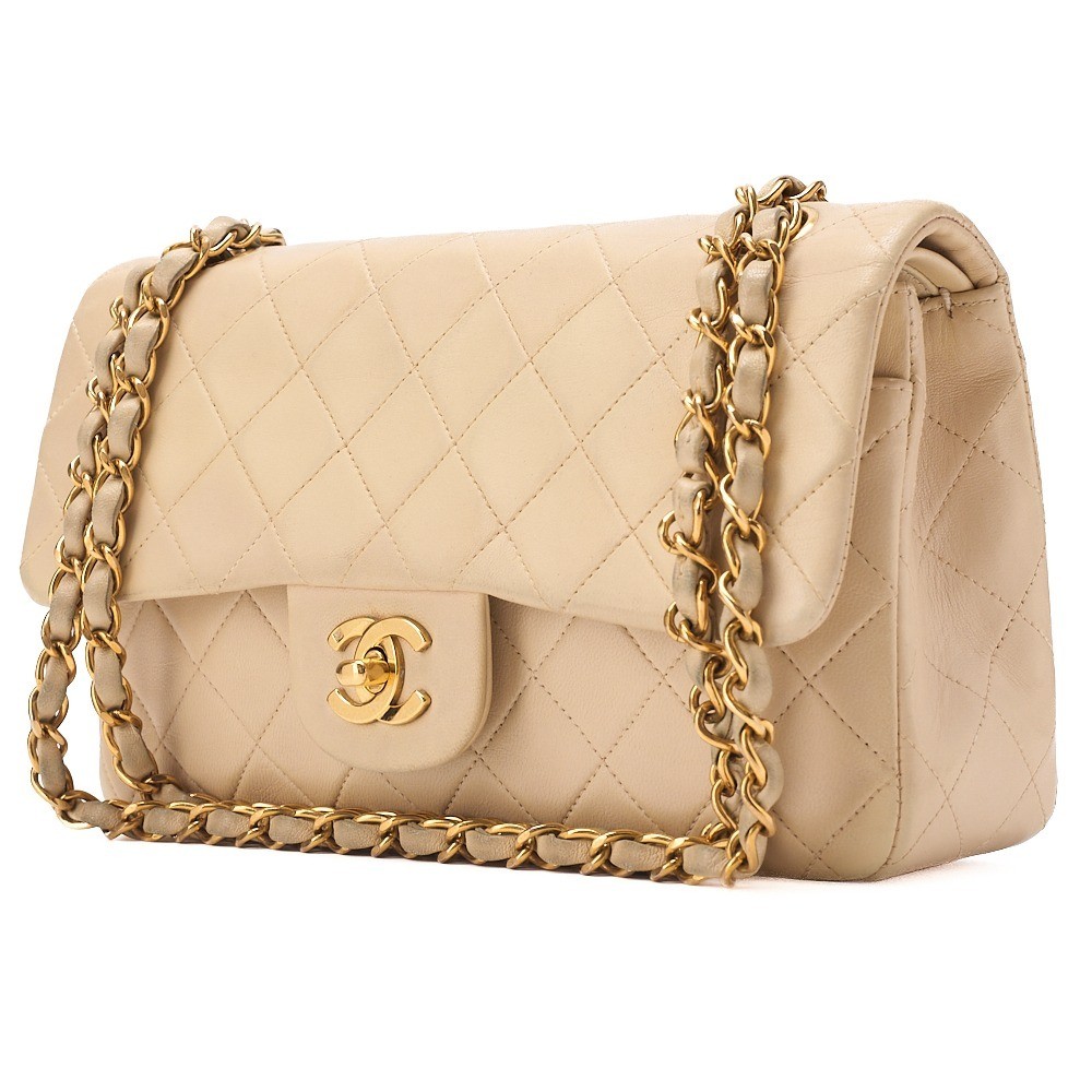 Lambskin Matelassé 25cm Double Flap Chain Shoulder Bag — view 2