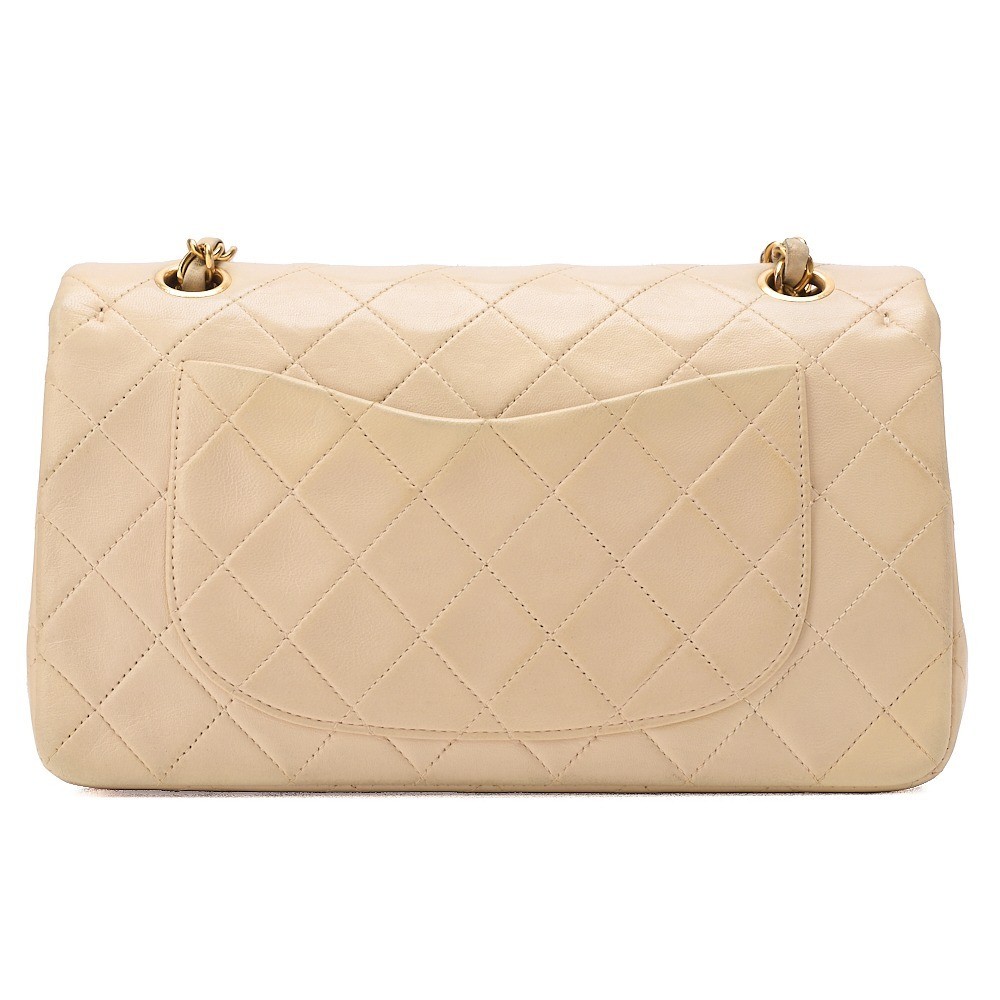Lambskin Matelassé 25cm Double Flap Chain Shoulder Bag — view 4