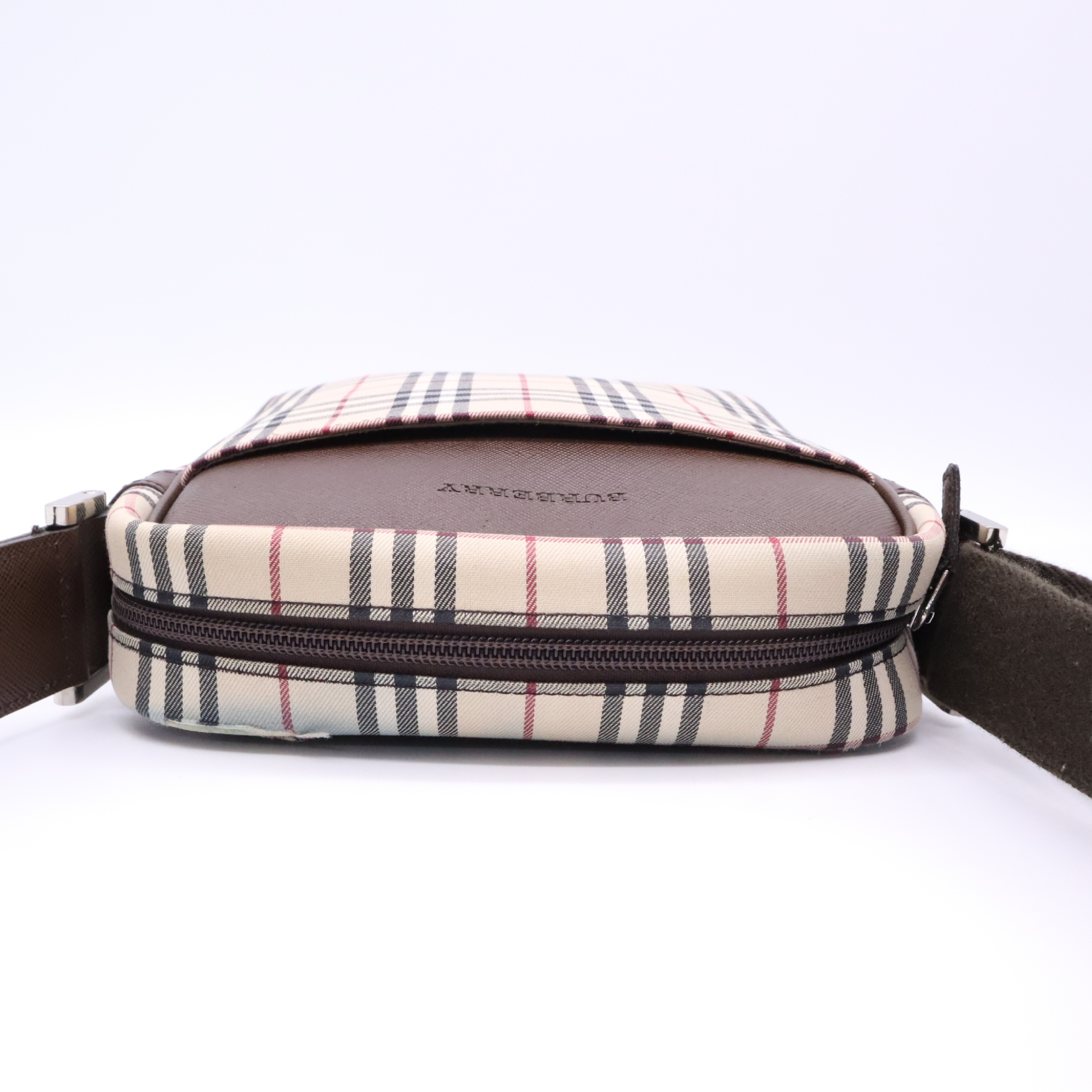 Canvas Leather Nova Check Shoulder Bag — view 7