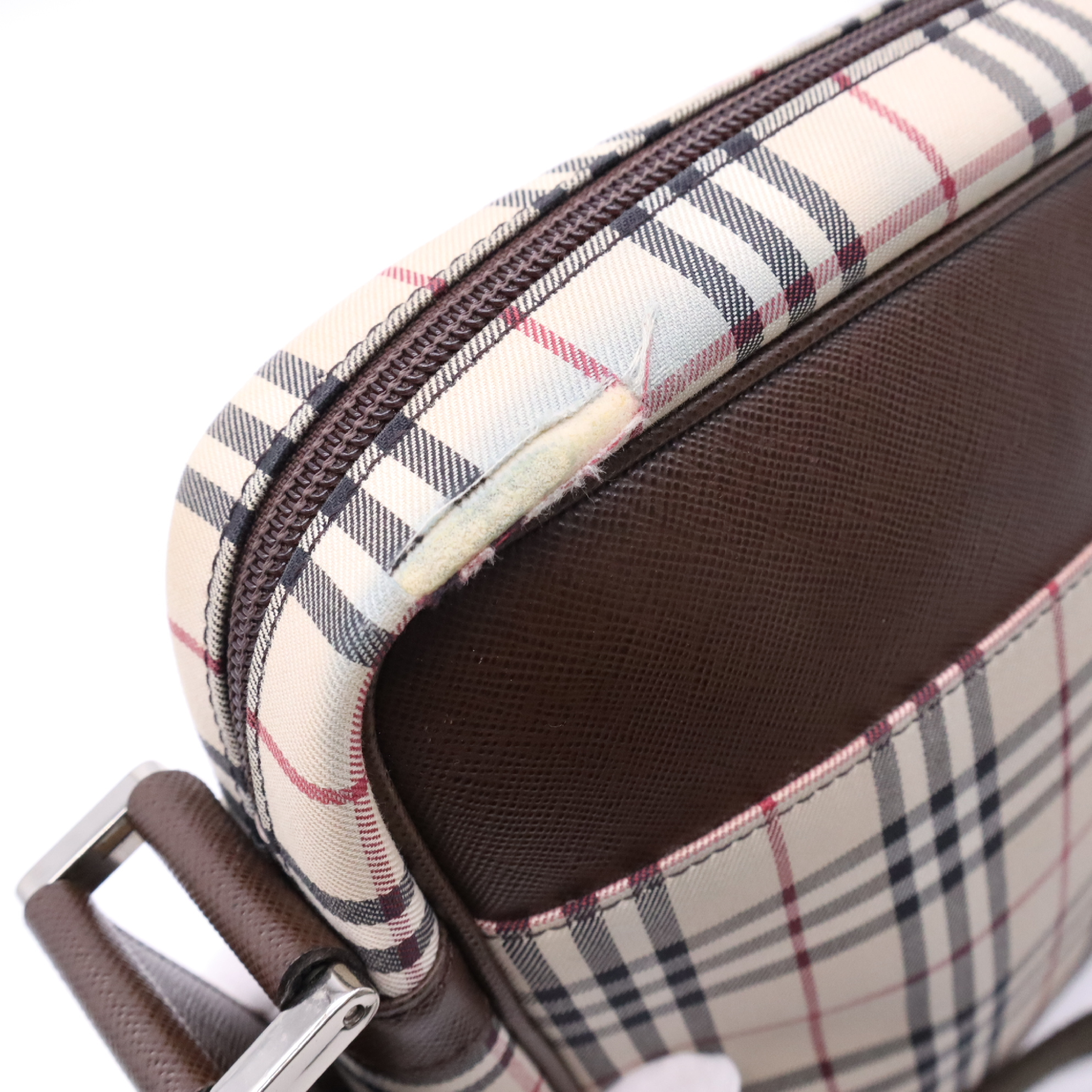 Canvas Leather Nova Check Shoulder Bag — view 9