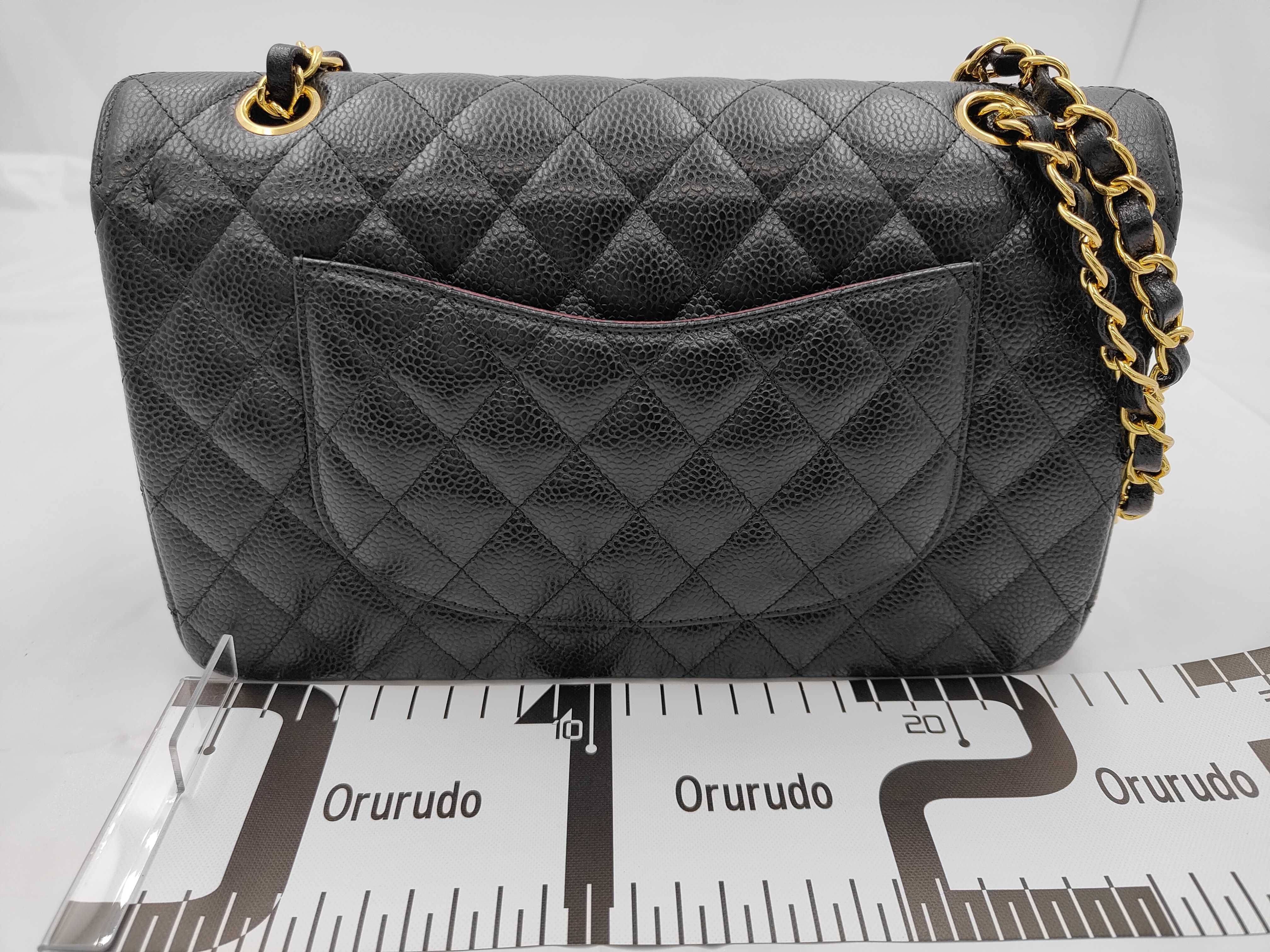 Matelassé 25 Double Flap Caviar Black Chain Shoulder Bag — view 2