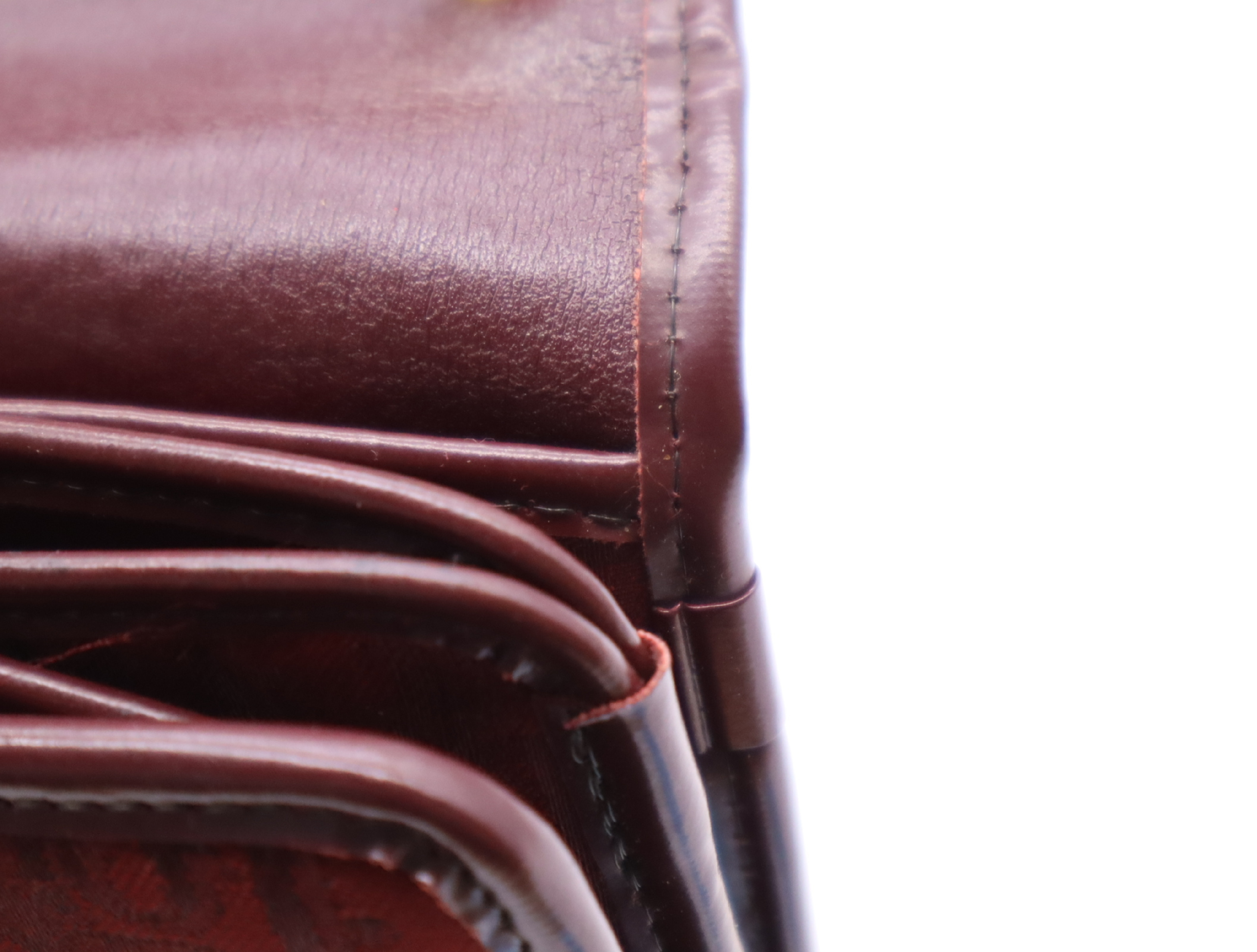 Canvas/Leather Trotter Handbag, Bordeaux, Gold Hardware — view 13