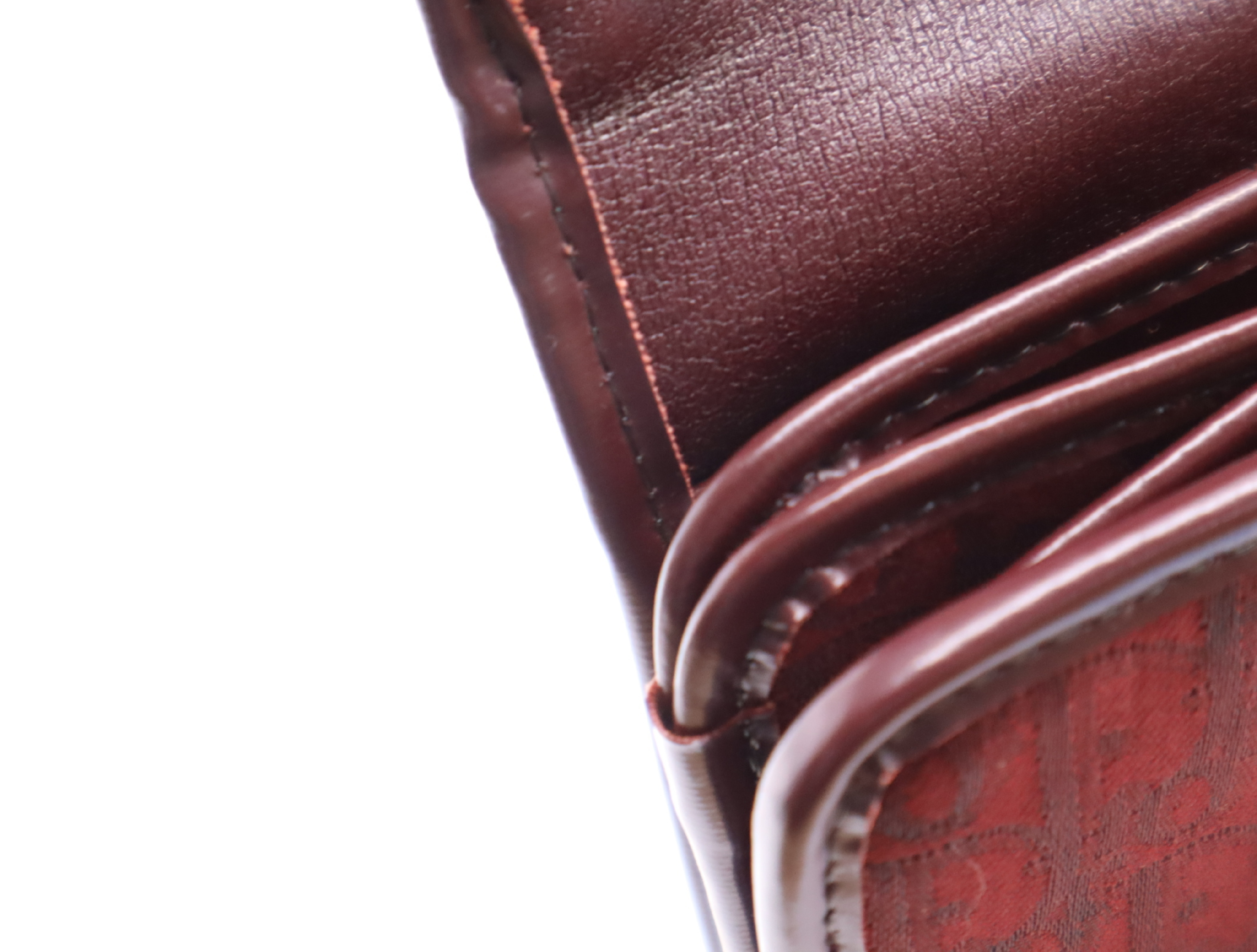 Canvas/Leather Trotter Handbag, Bordeaux, Gold Hardware — view 14