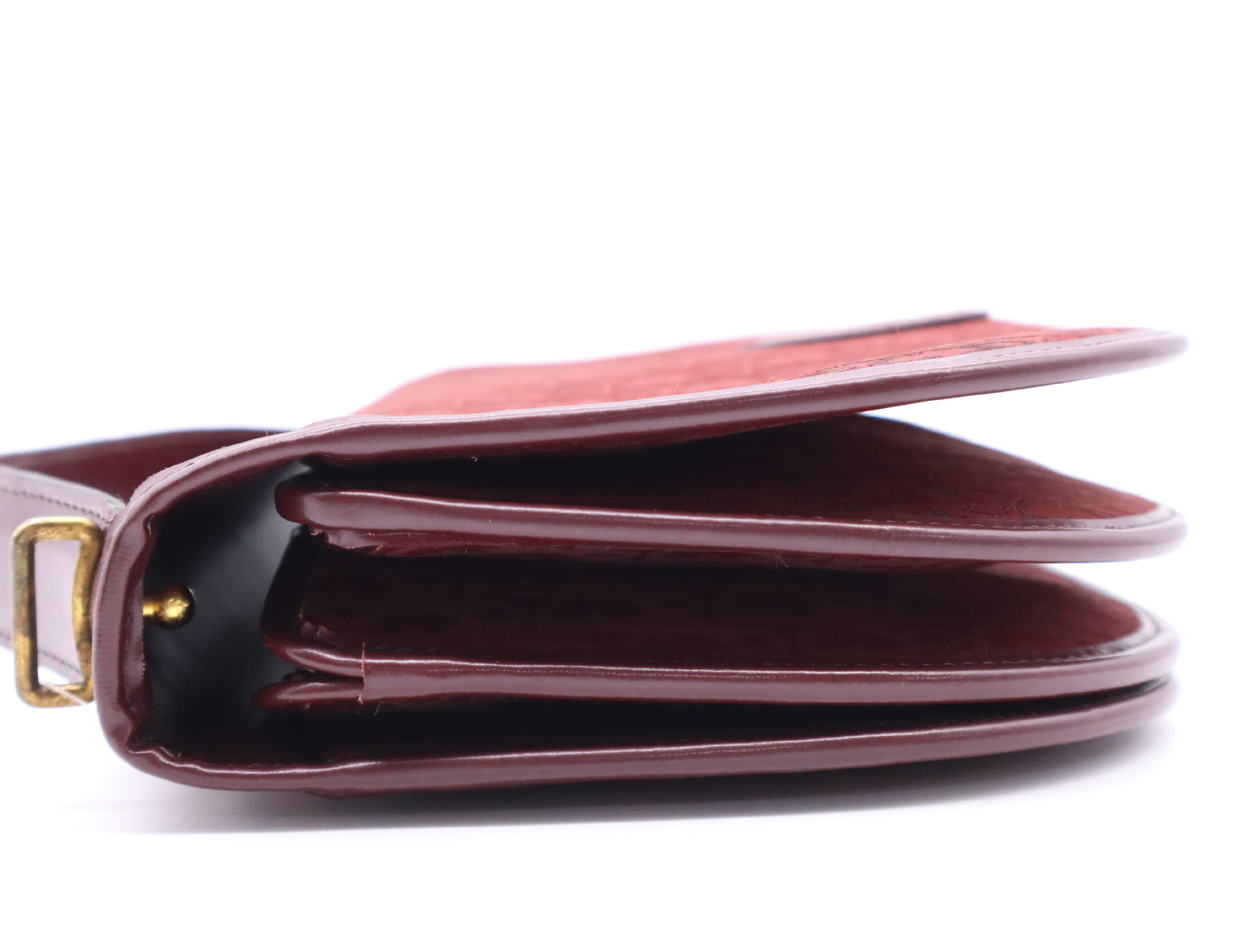 Canvas/Leather Trotter Handbag, Bordeaux, Gold Hardware — view 3