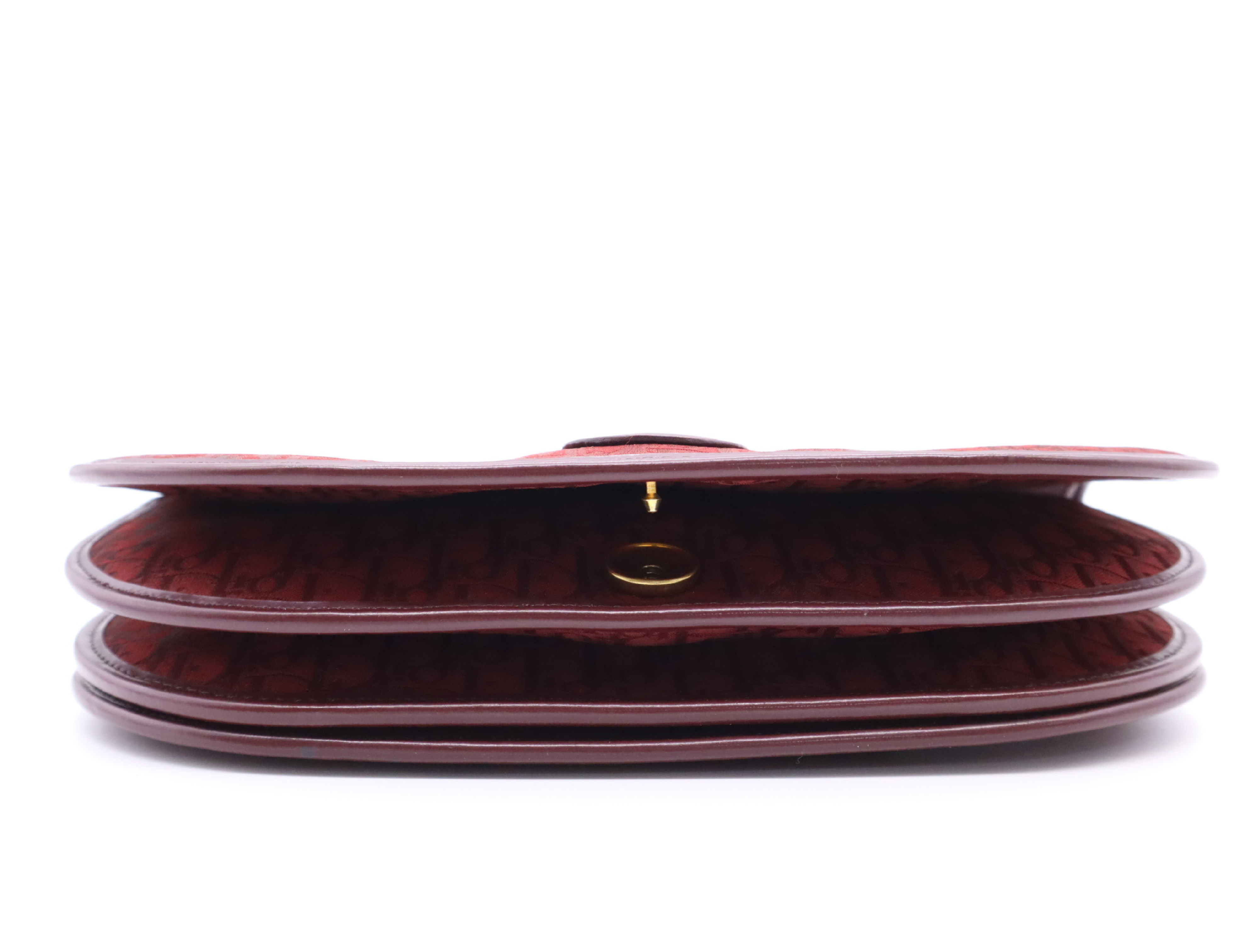 Canvas/Leather Trotter Handbag, Bordeaux, Gold Hardware — view 4