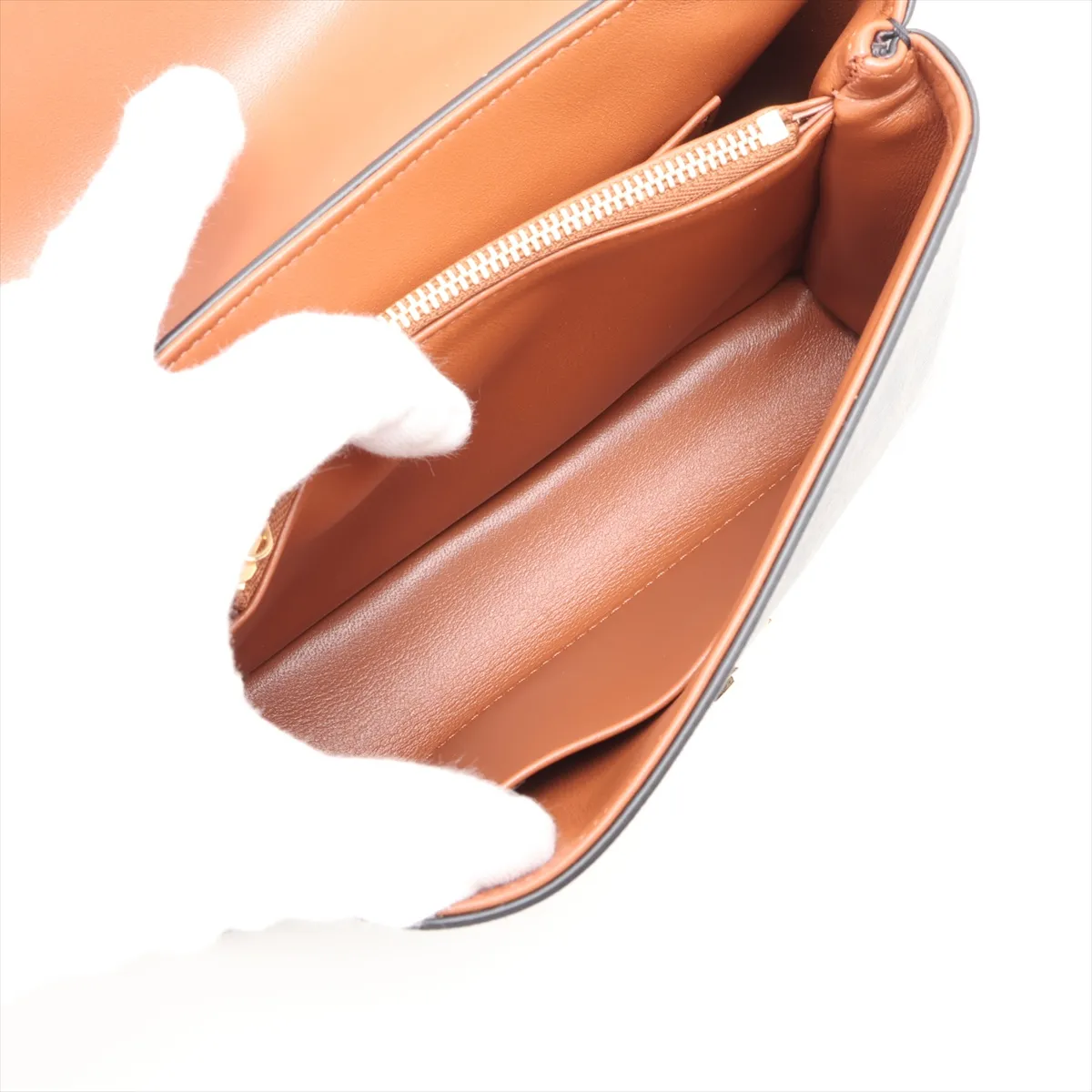 Triomphe Teen Nino PVC 2-Way Handbag, Brown — view 8