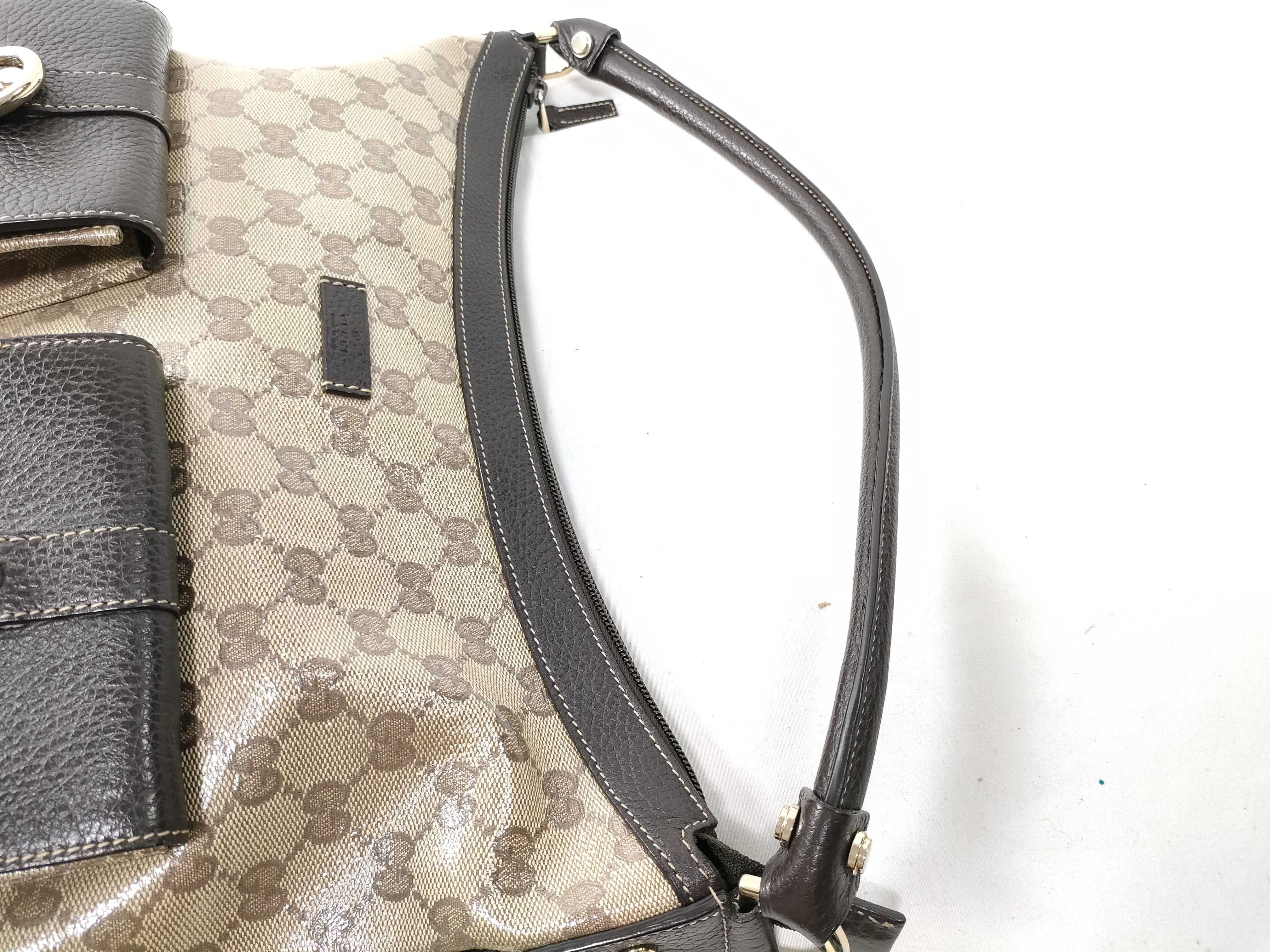 Brown GG Canvas/PVC Double Pocket Shoulder Bag (Handbag) — view 7